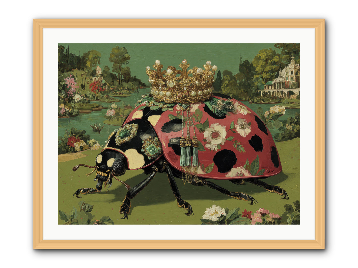 Leisure in Sunlit Haze -- Framed Print - Natural 32x24