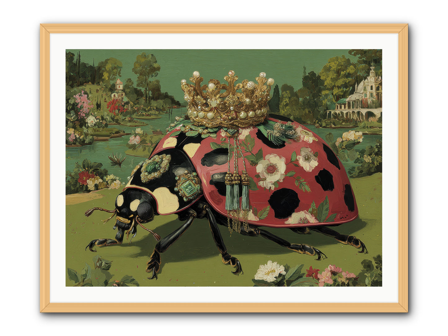 Leisure in Sunlit Haze -- Framed Print - Natural 40x30