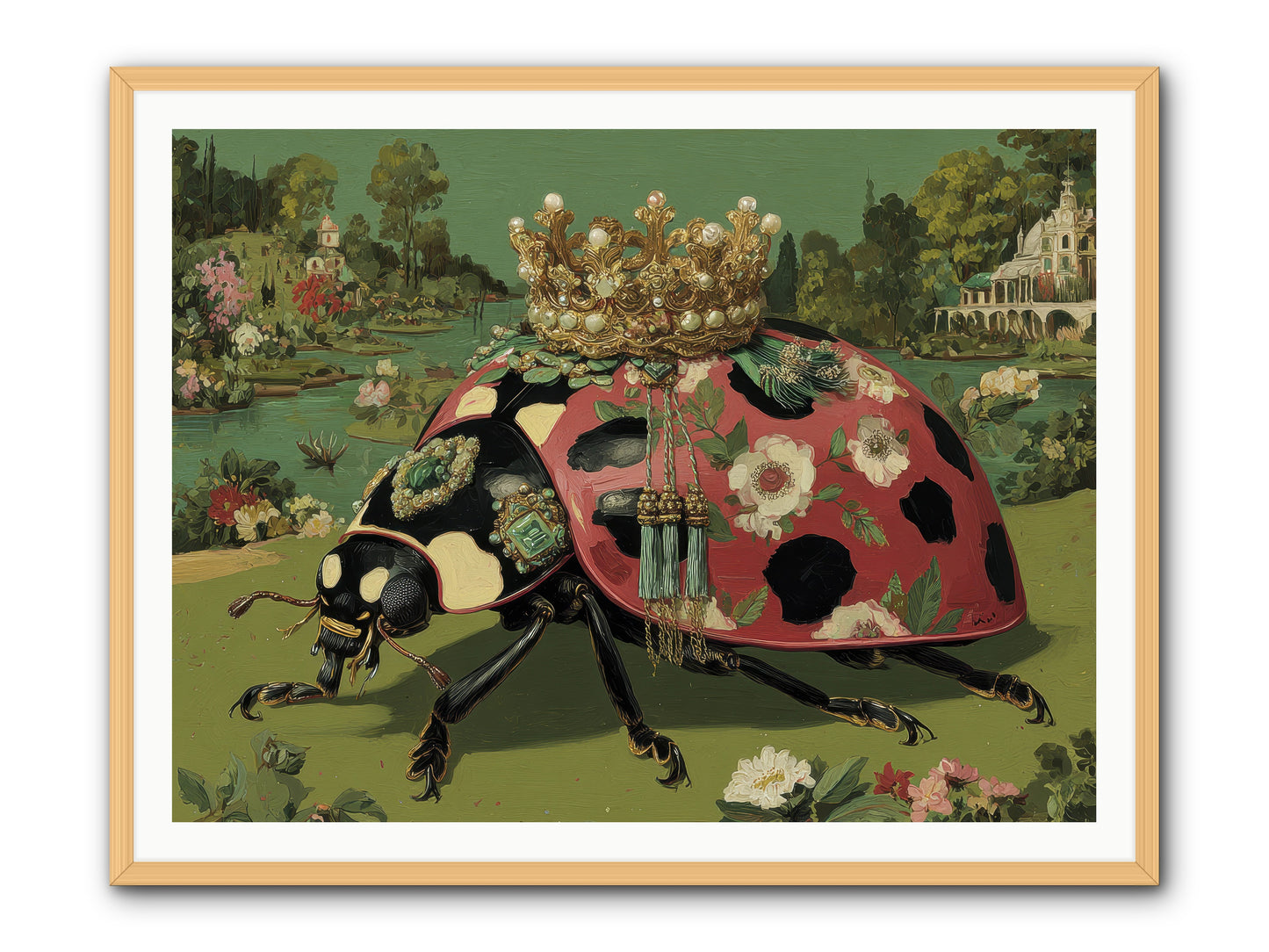 Leisure in Sunlit Haze -- Framed Print - Natural 48x36