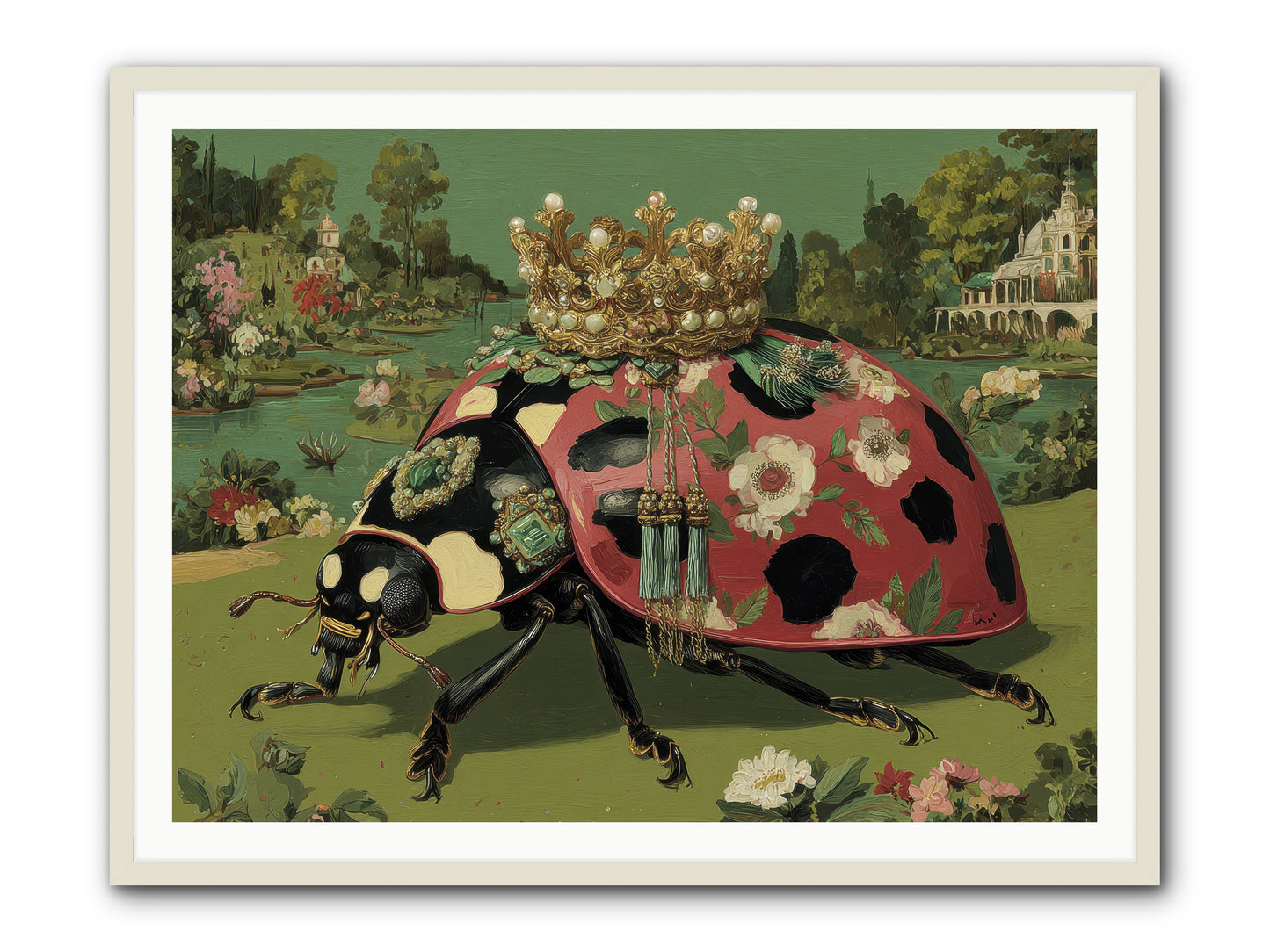 Leisure in Sunlit Haze -- Framed Print - White 48x36