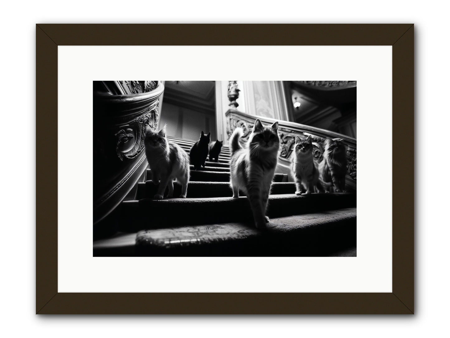 Les Chats -- Framed Print - Black 15x10