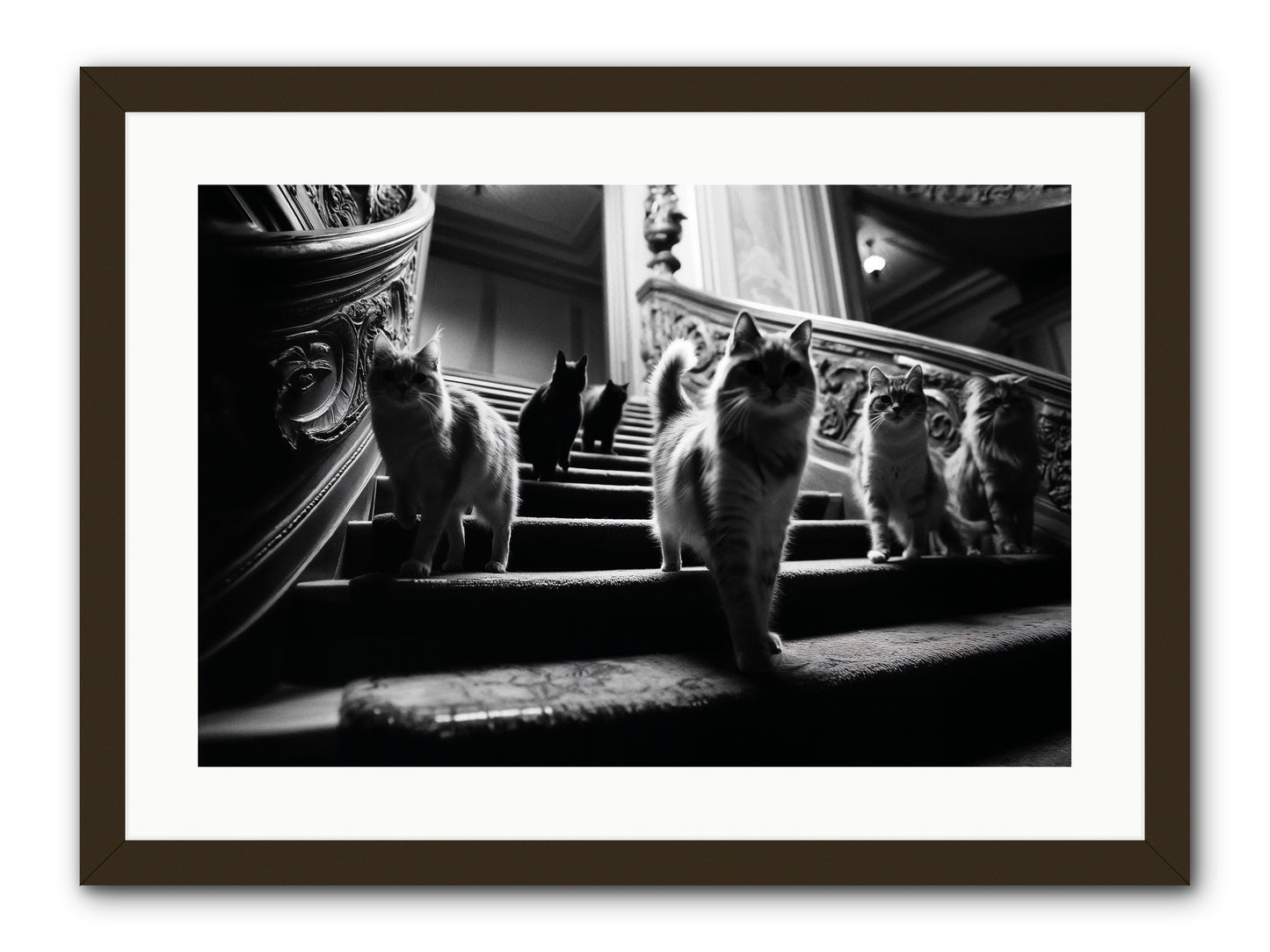 Les Chats -- Framed Print - Black 24x16