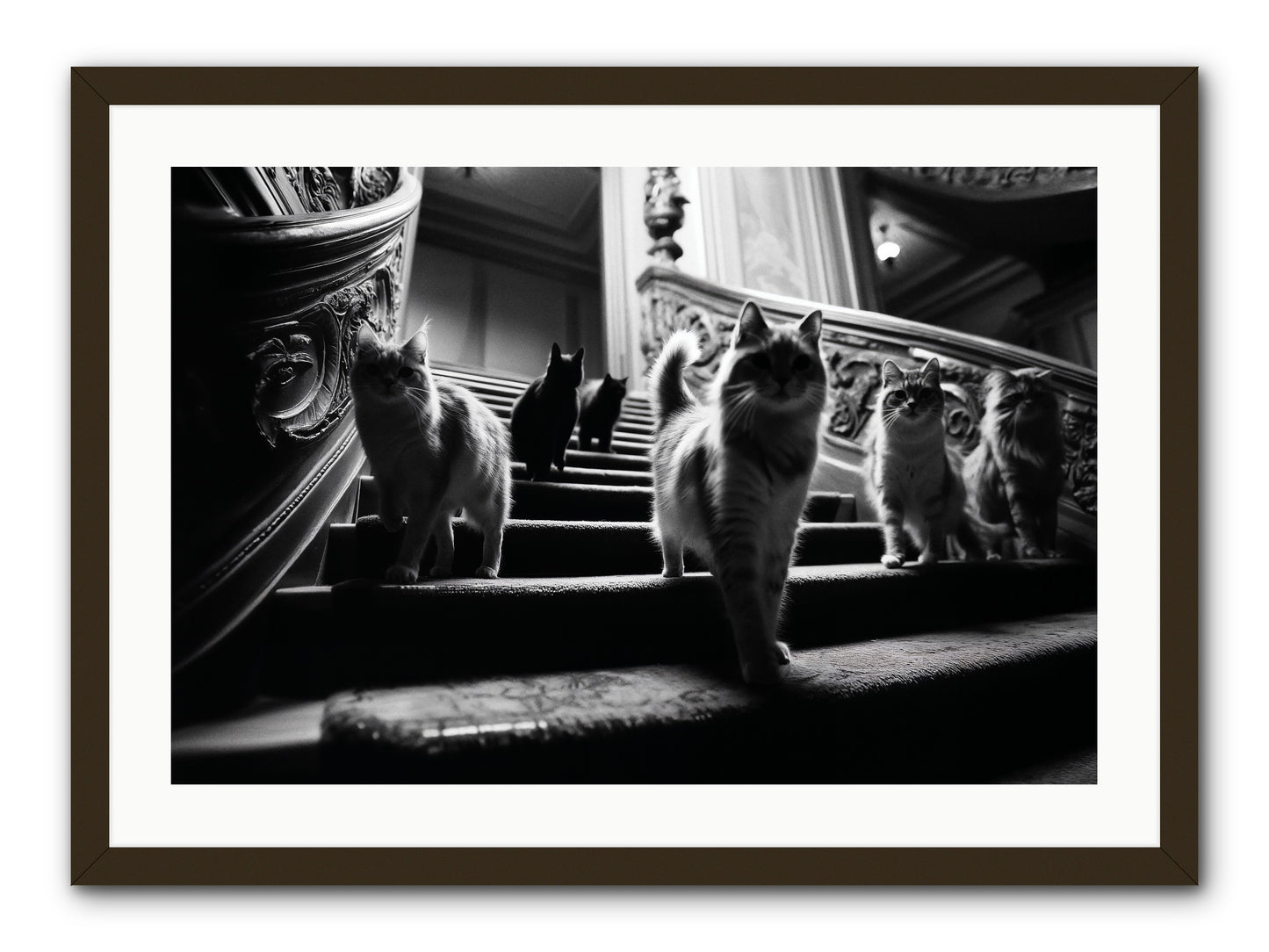 Les Chats -- Framed Print - Black 30x20