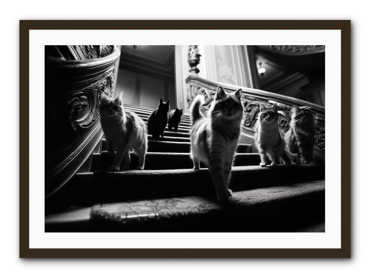 Les Chats -- Framed Print - Black 36x24