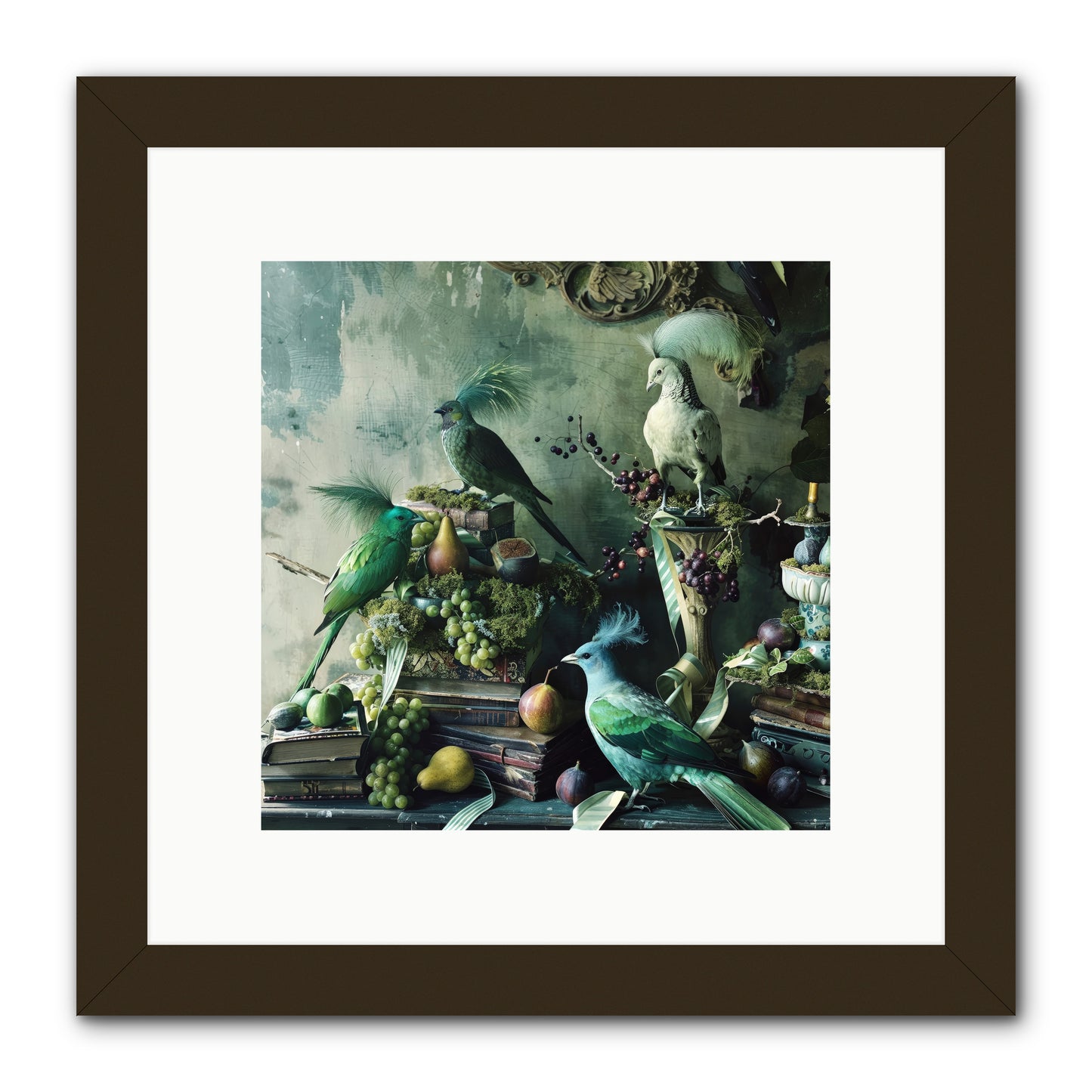 Les Oiseaux Exquis -- Framed Print - Black 10x10