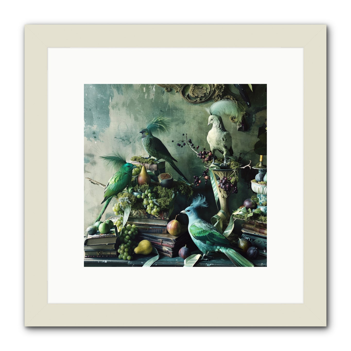 Les Oiseaux Exquis -- Framed Print - White 10x10