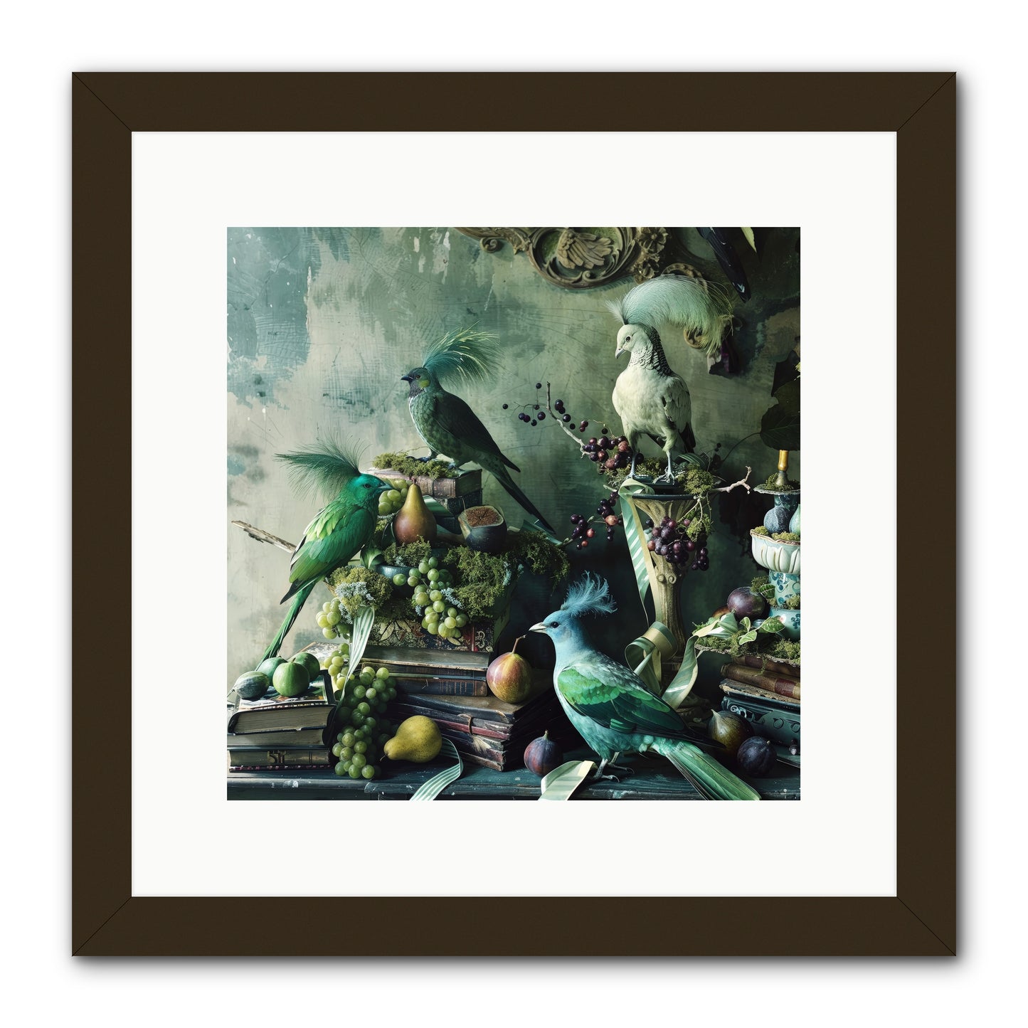 Les Oiseaux Exquis -- Framed Print - Black 12x12