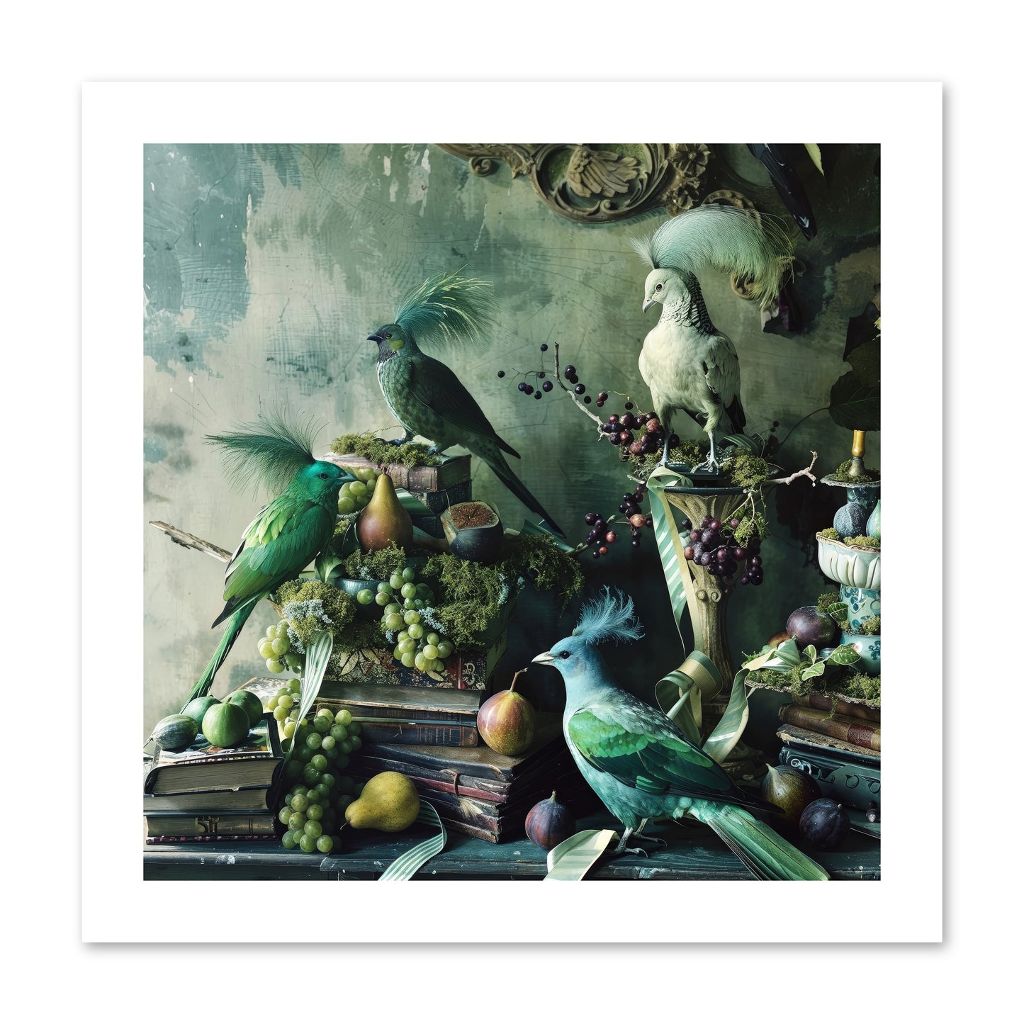 Les Oiseaux Exquis -- Loose Canvas Print 12x12