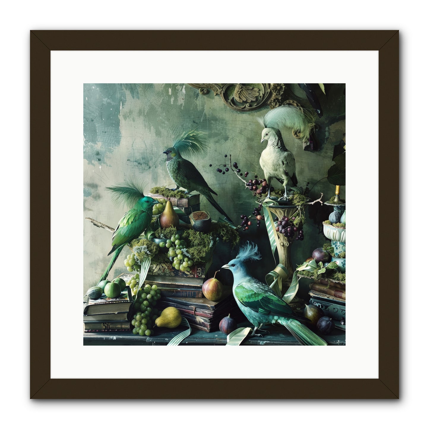 Les Oiseaux Exquis -- Framed Print - Black 16x16