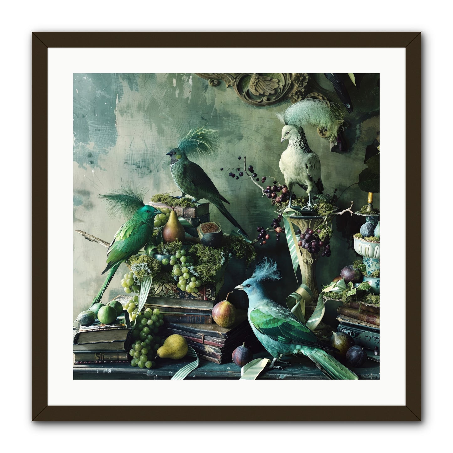 Les Oiseaux Exquis -- Framed Print - Black 24x24