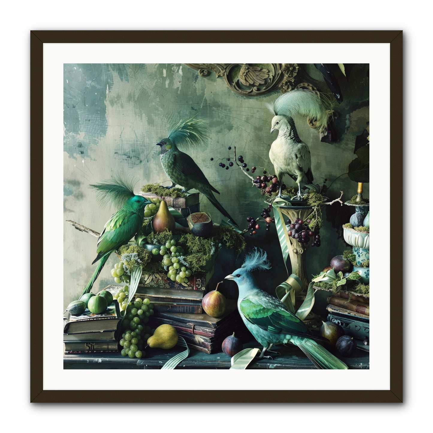Les Oiseaux Exquis -- Framed Print - Black 30x30