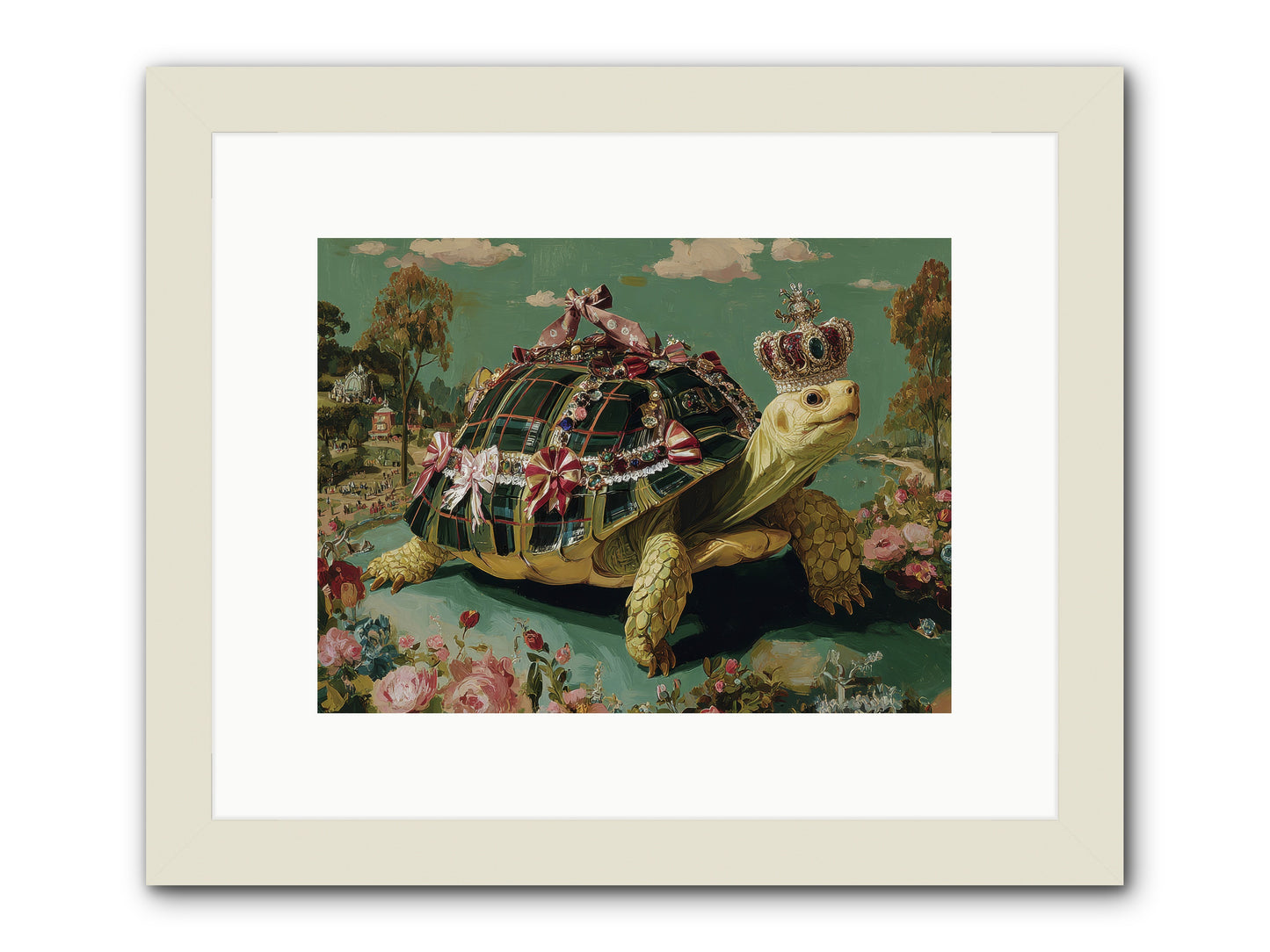 Letters Beyond the Seine -- Framed Print - White 12x9
