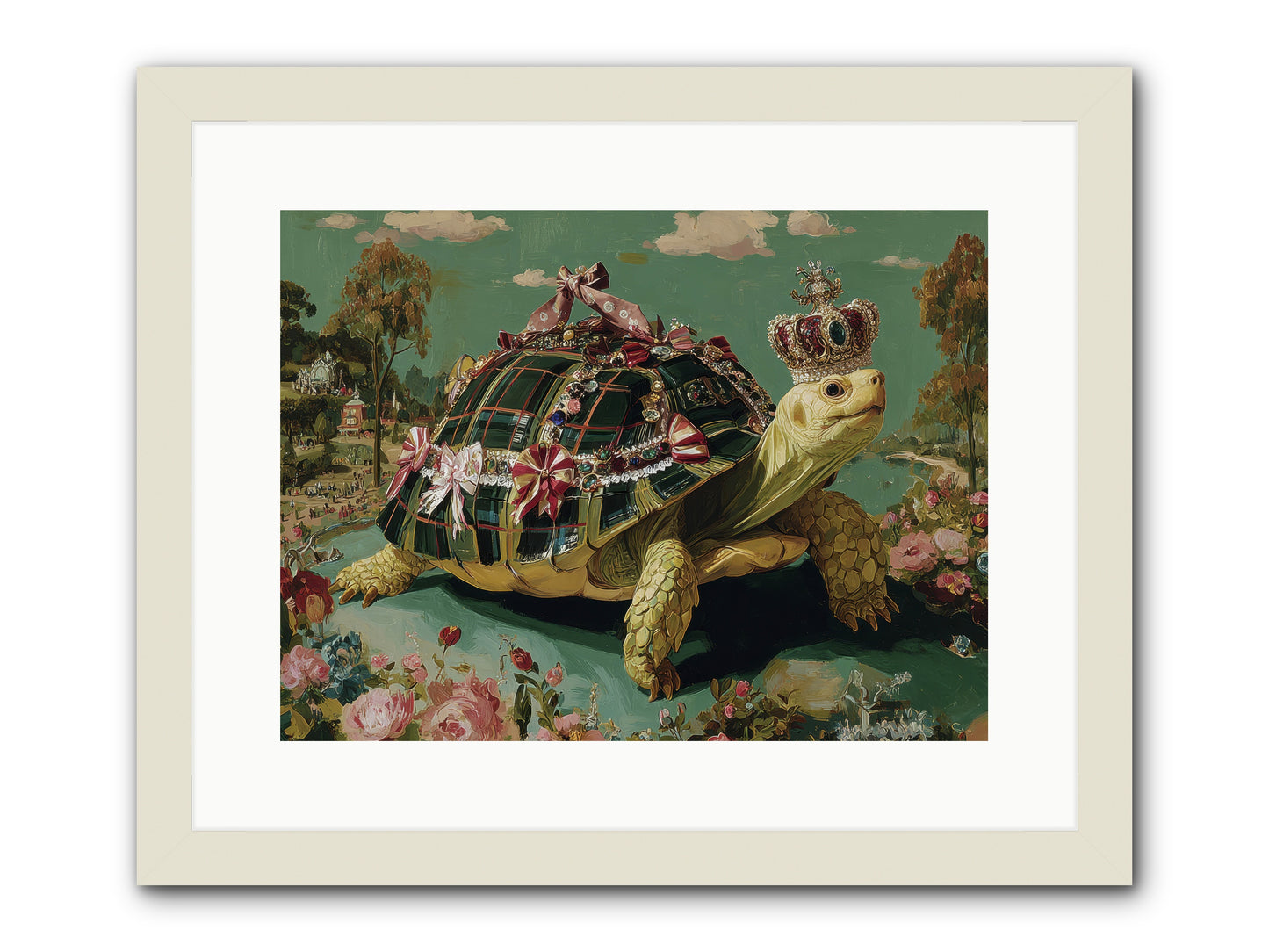 Letters Beyond the Seine -- Framed Print - White 16x12