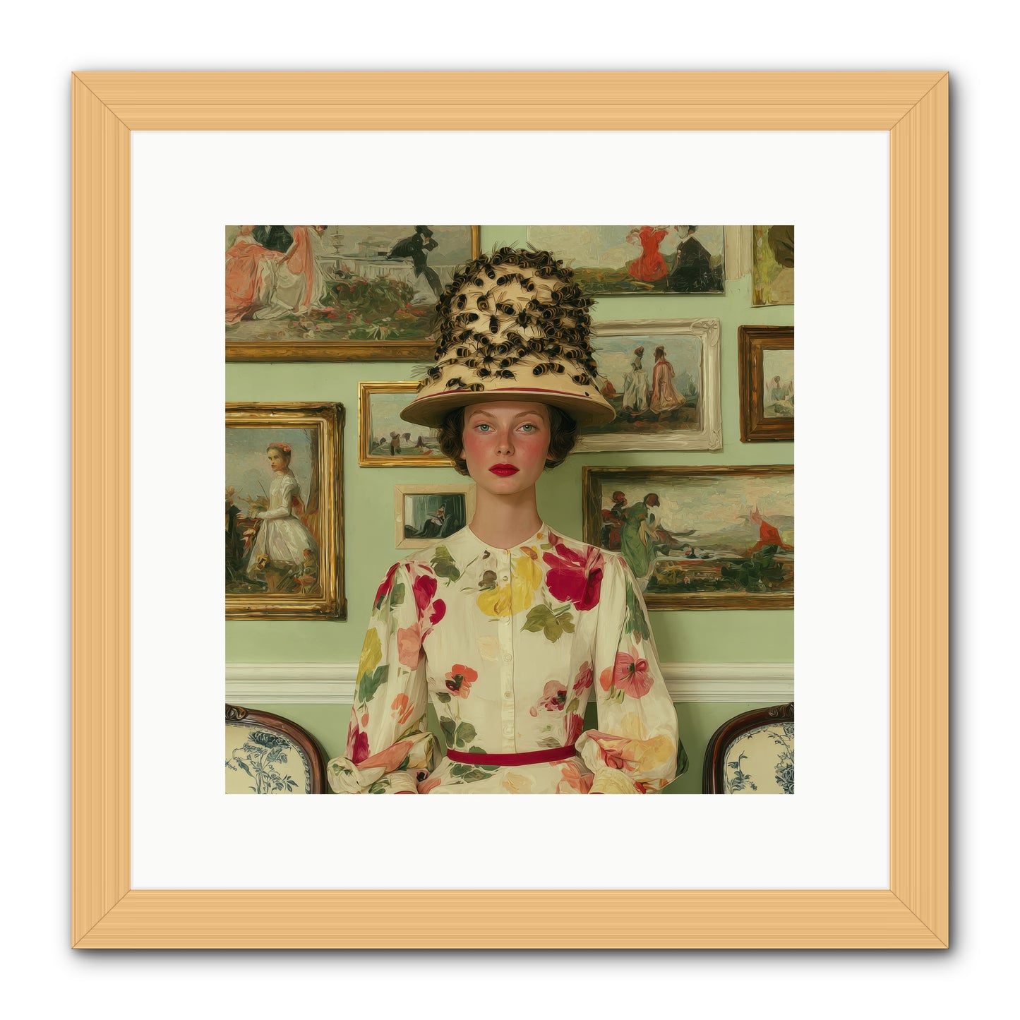 Letters from the Linen District -- Framed Print - Natural 12x12