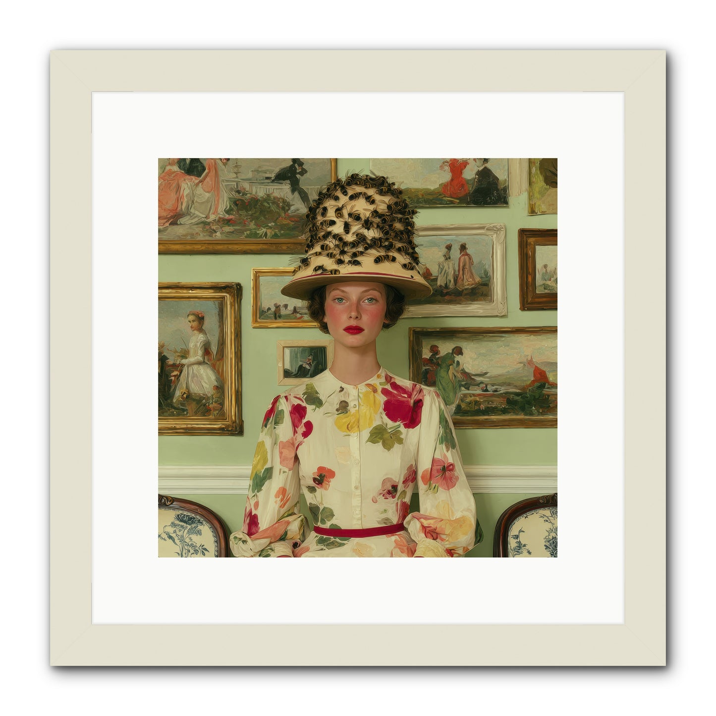 Letters from the Linen District -- Framed Print - White 12x12
