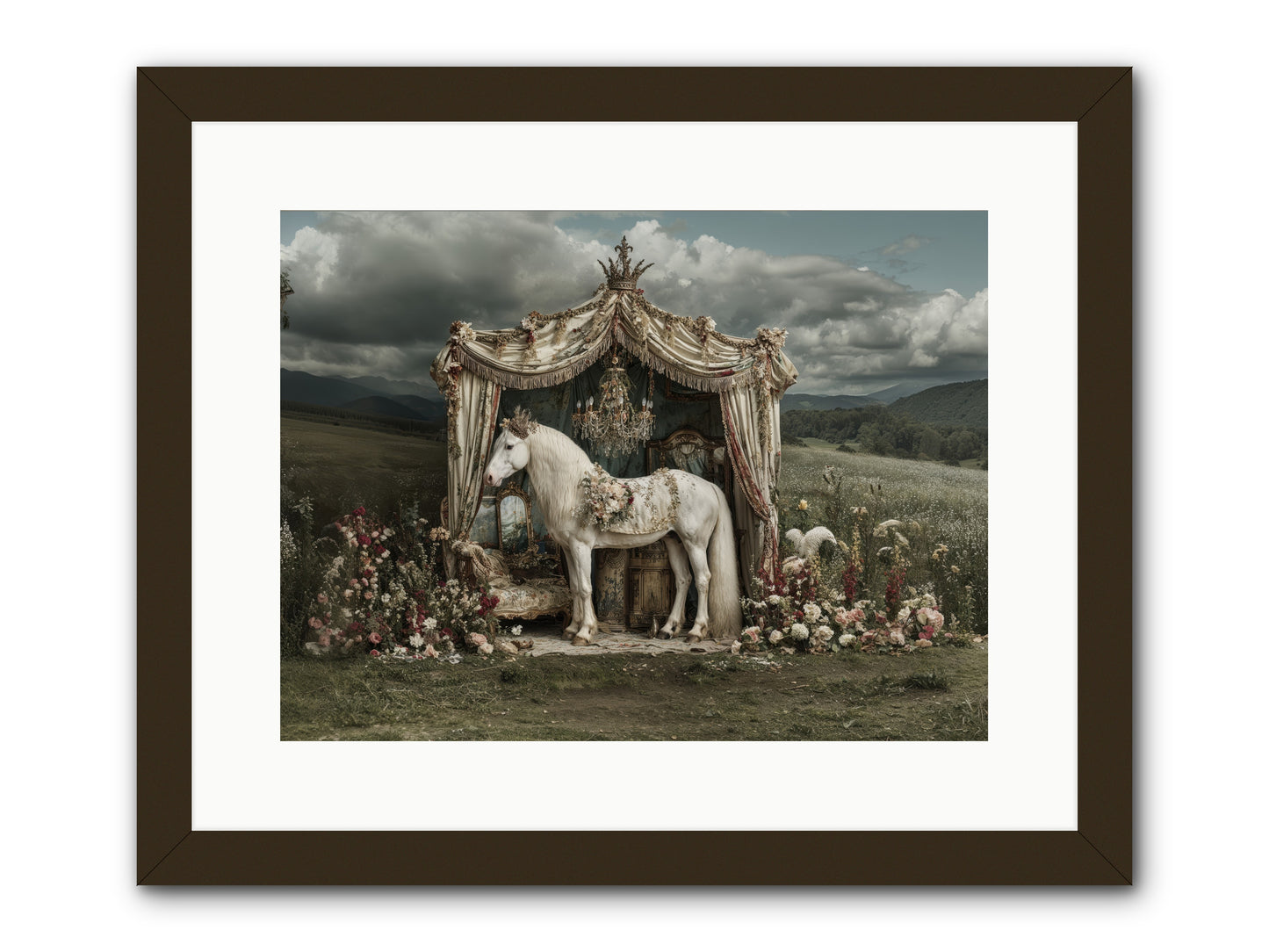 Letters in Rain -- Framed Print - Black 16x12