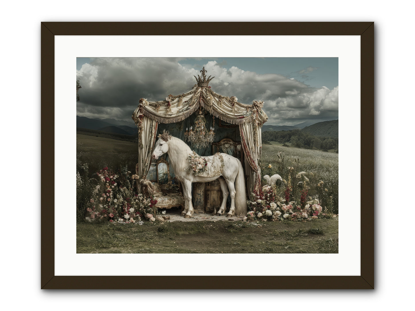 Letters in Rain -- Framed Print - Black 24x18