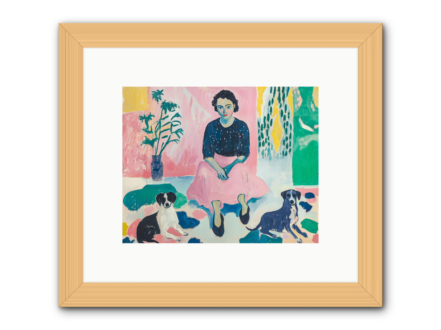 Library Confidants -- Framed Print - Natural 10x8