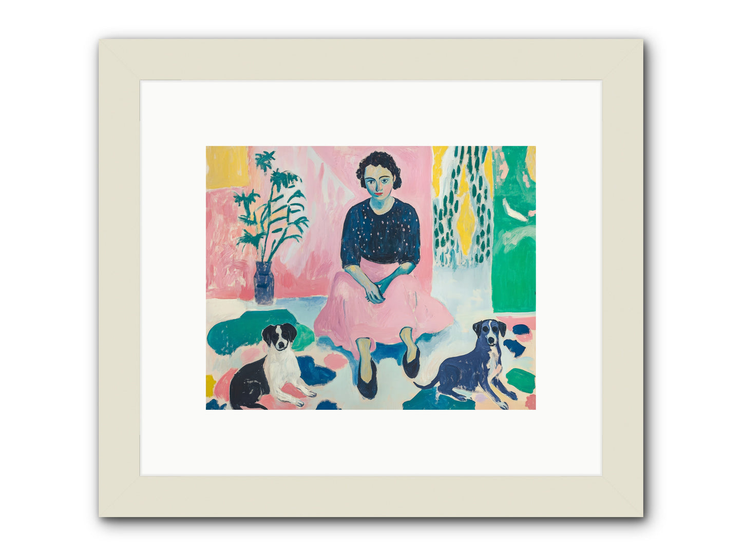 Library Confidants -- Framed Print - White 10x8