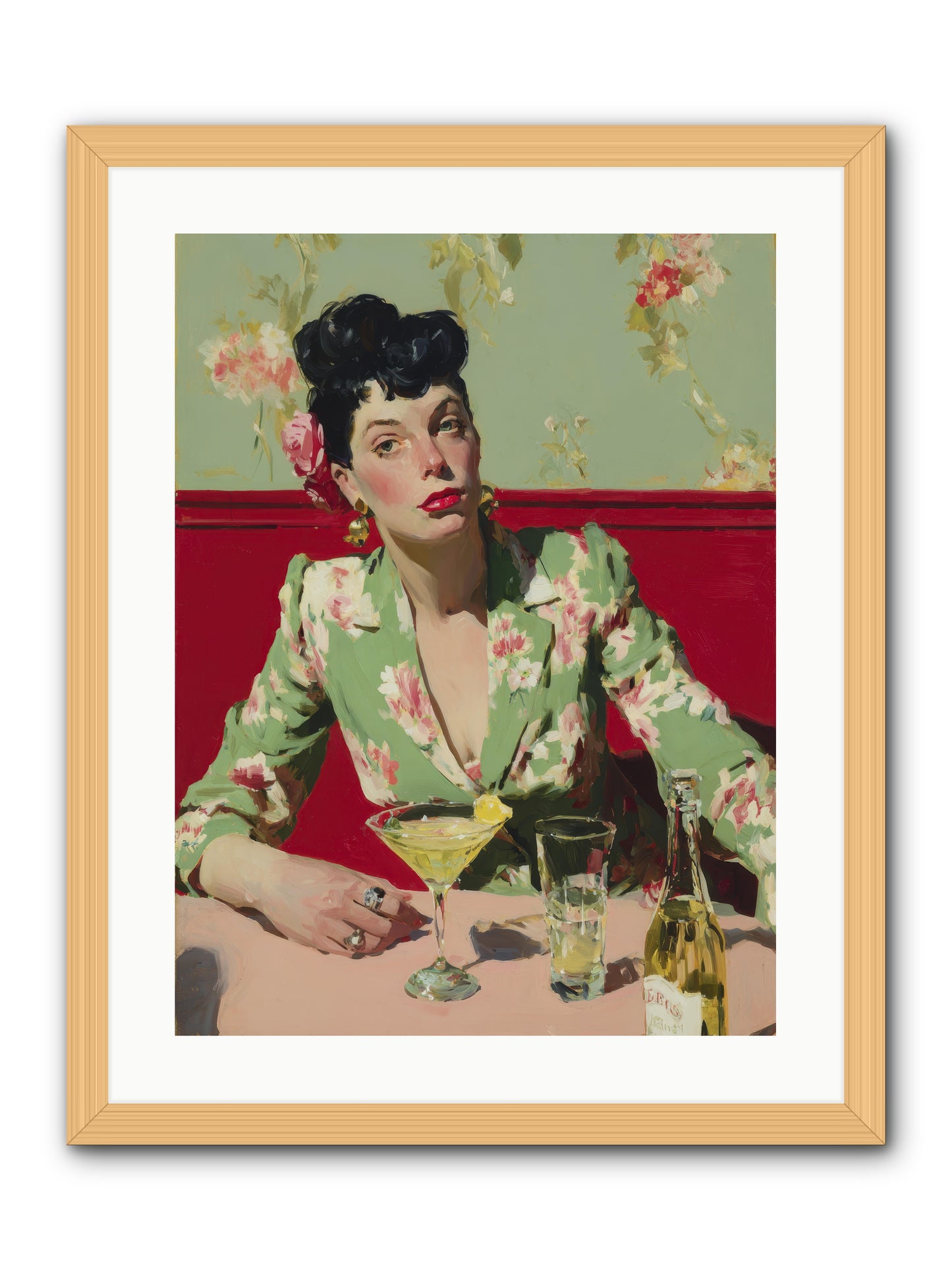 Lilies and Lipstick -- Framed Print - Natural 18x24