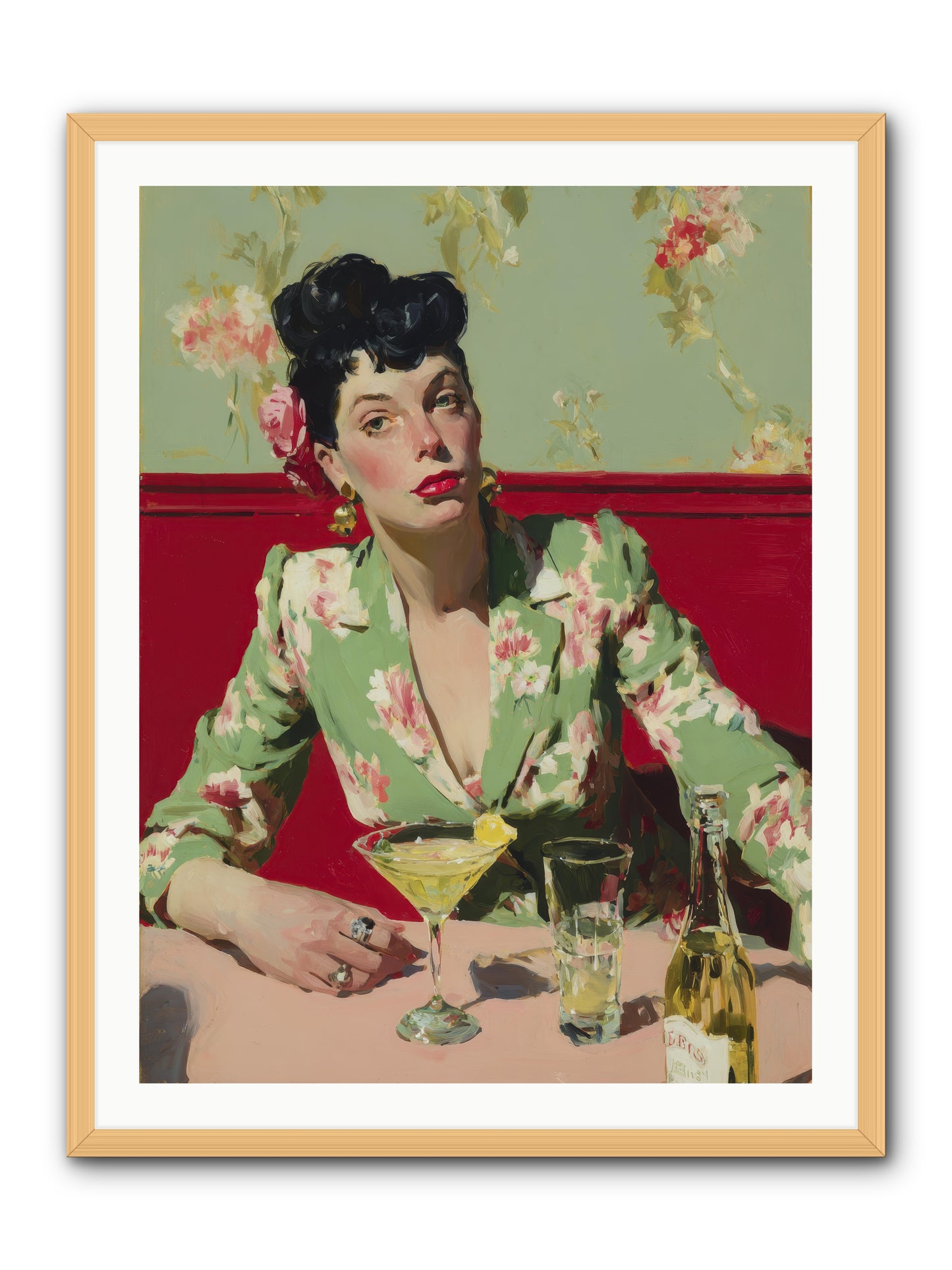 Lilies and Lipstick -- Framed Print - Natural 30x40