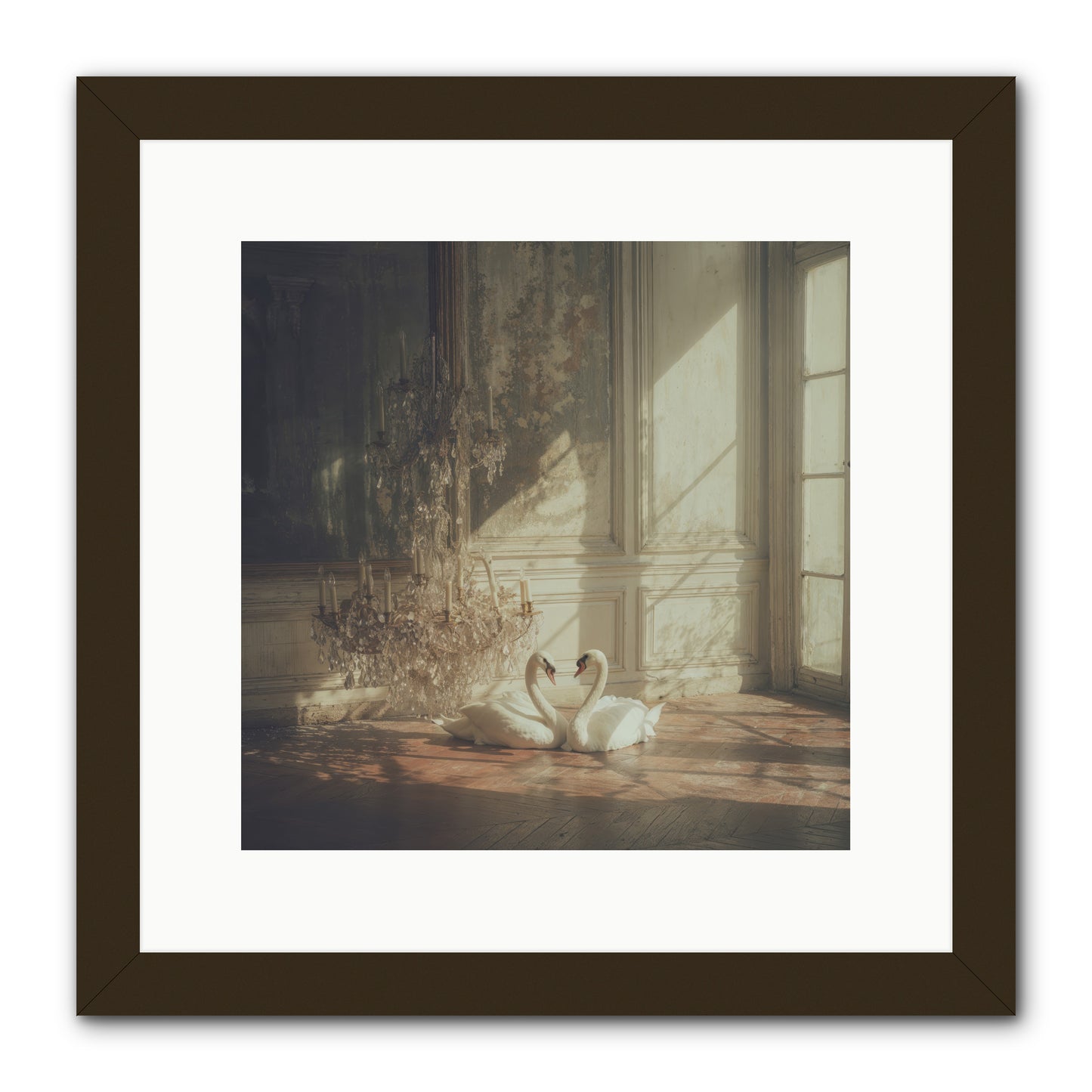 Linen Moon -- Framed Print - Black 12x12