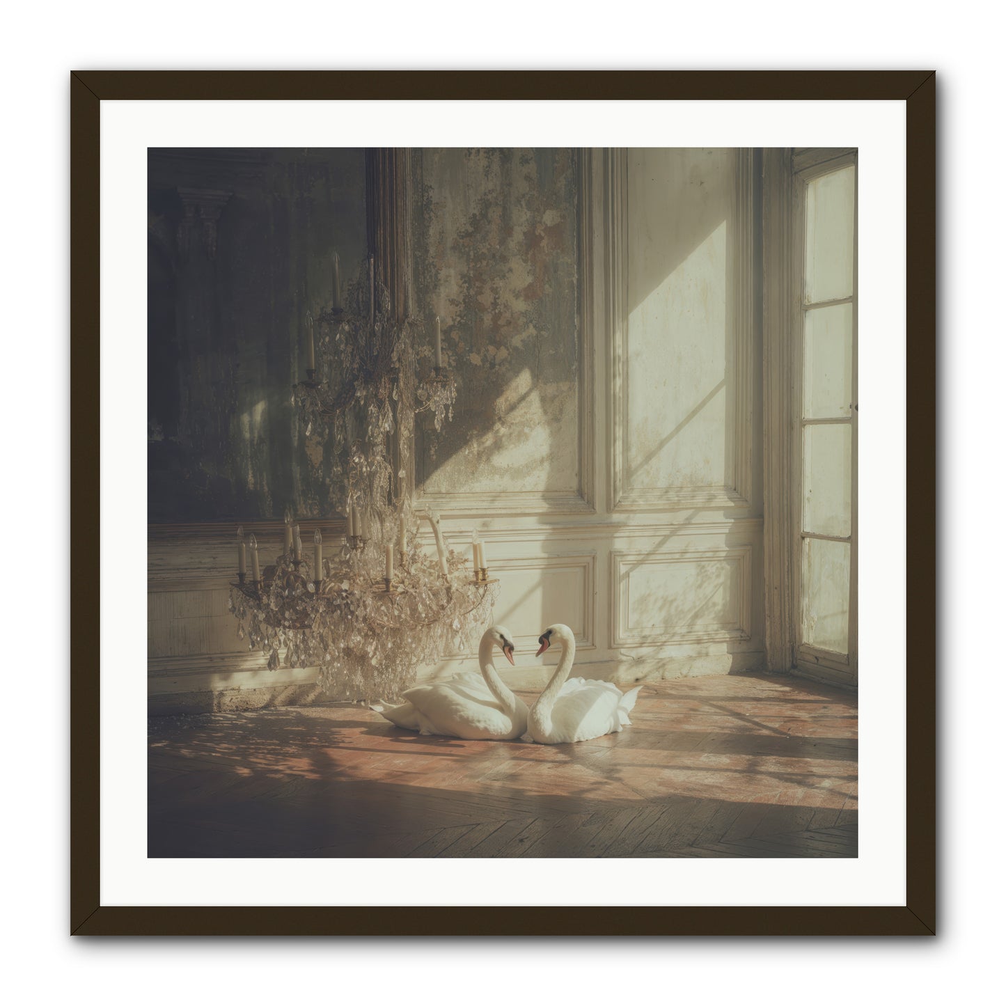 Linen Moon -- Framed Print - Black 30x30
