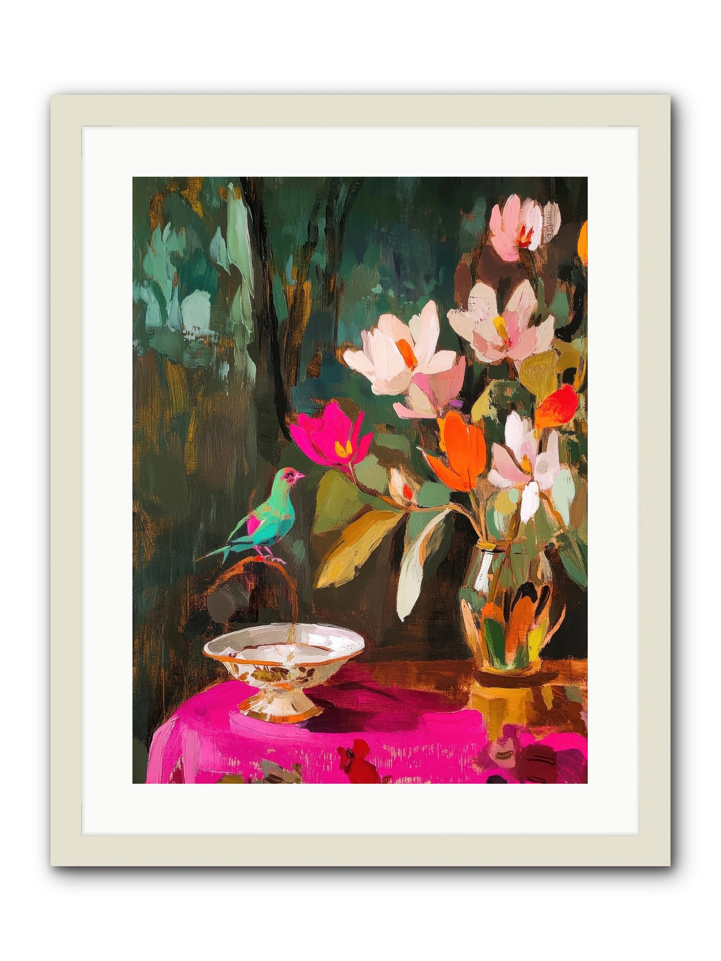 Lingering Spring -- Framed Print - White 18x24