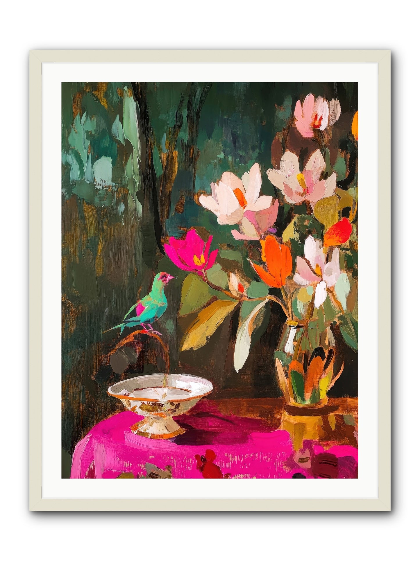 Lingering Spring -- Framed Print - White 30x40