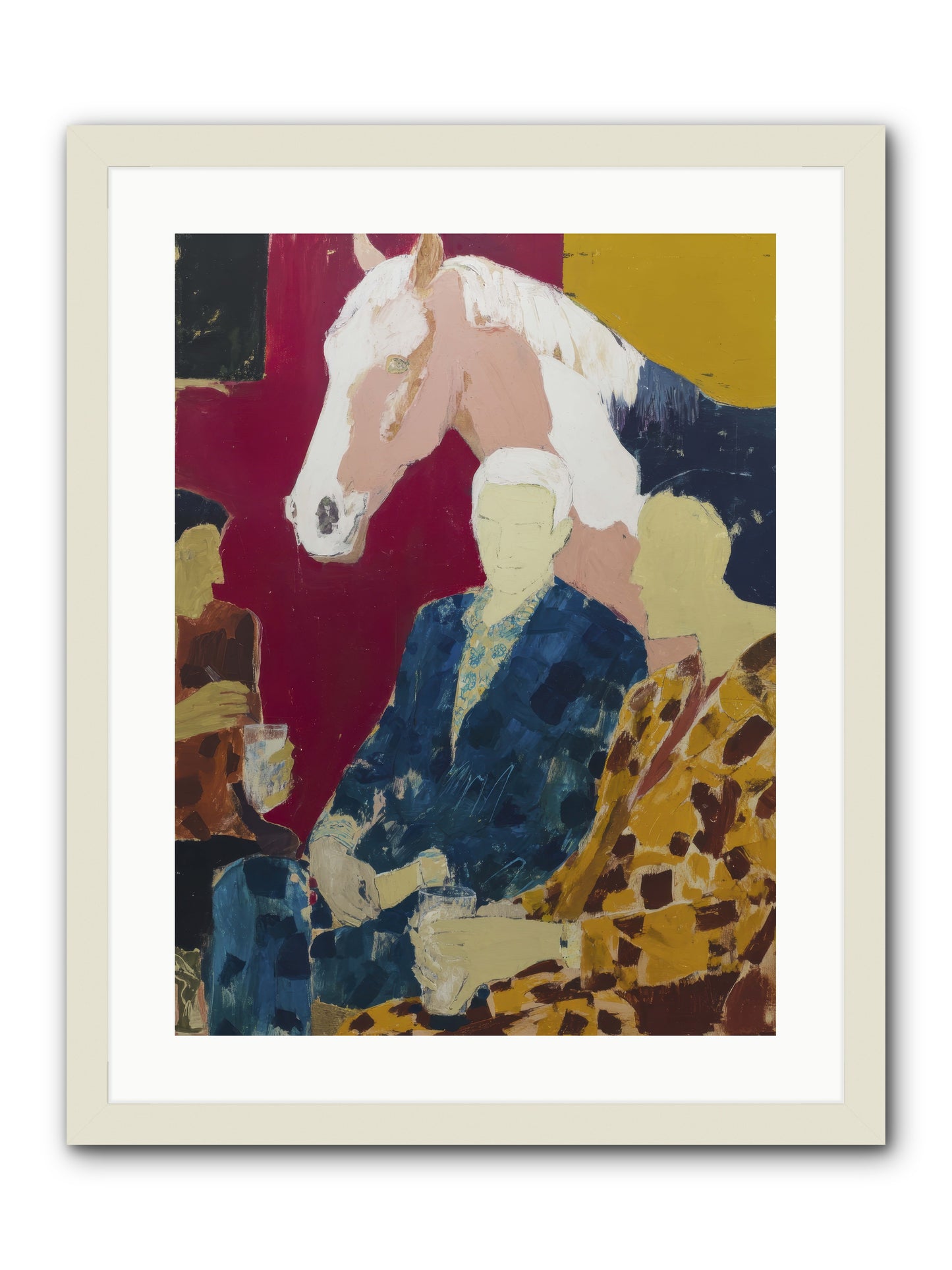 Liquid Gold & Leather -- Framed Print - White 18x24