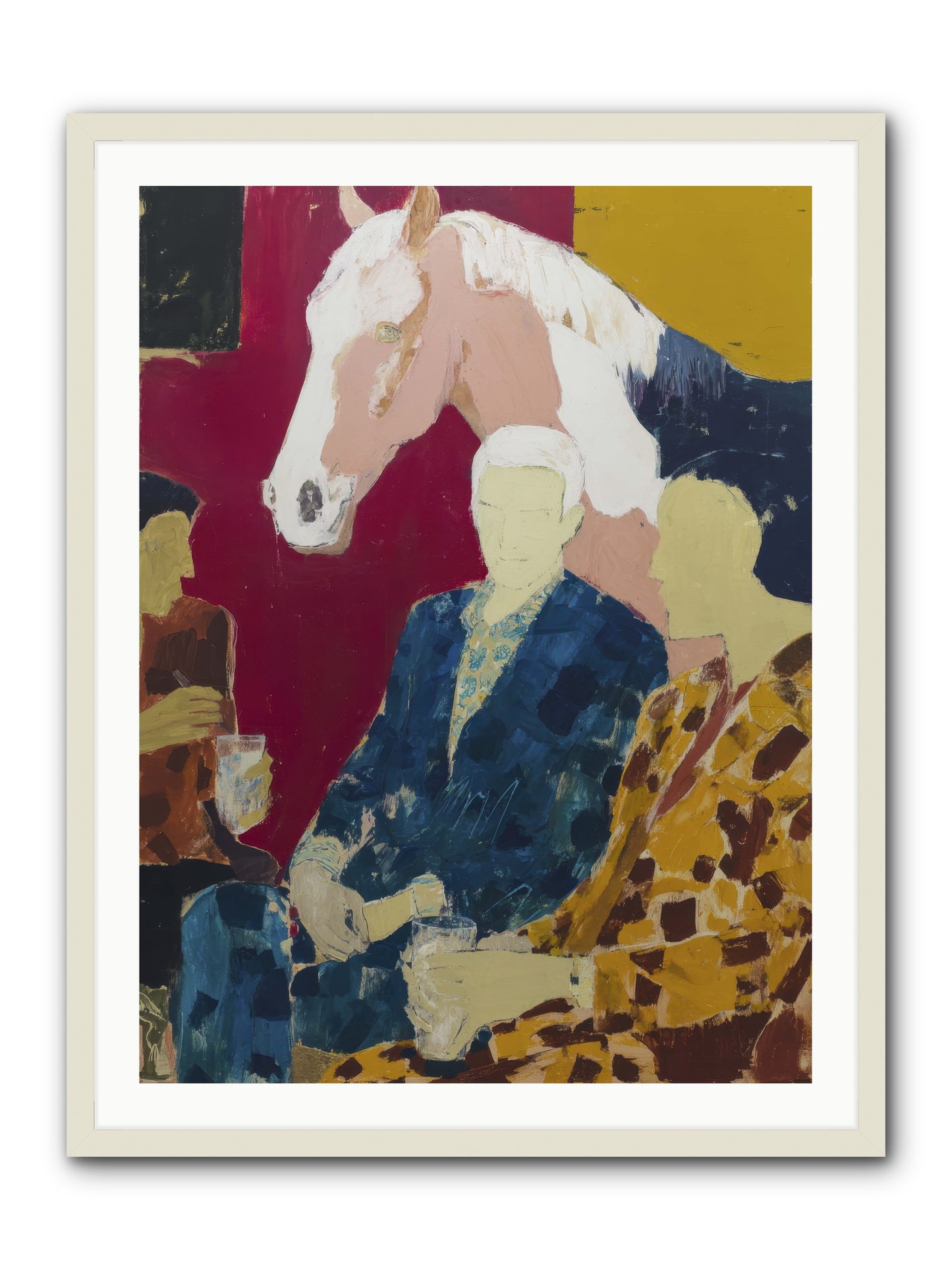Liquid Gold & Leather -- Framed Print - White 30x40