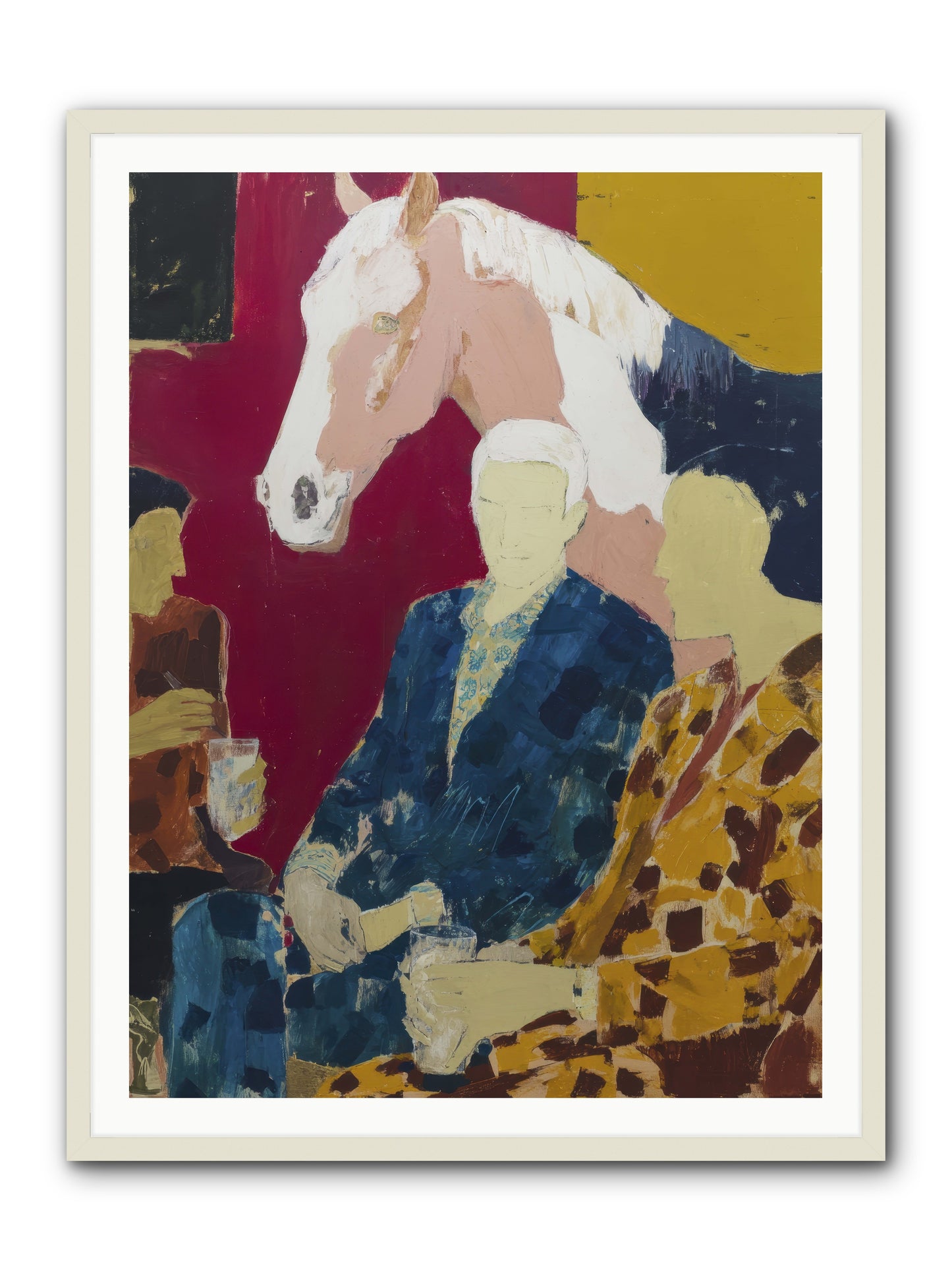 Liquid Gold & Leather -- Framed Print - White 36x48
