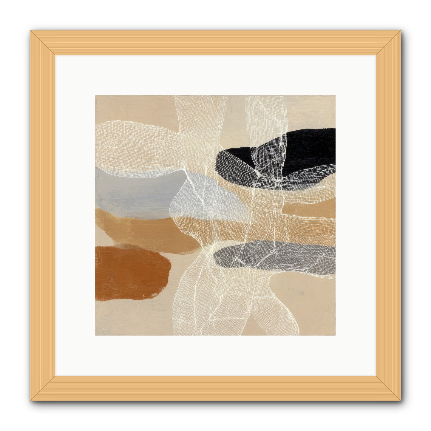 Liquid Silence -- Framed Print - Natural 12x12