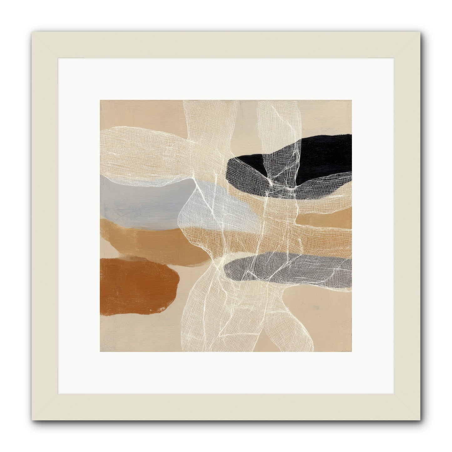 Liquid Silence -- Framed Print - White 12x12