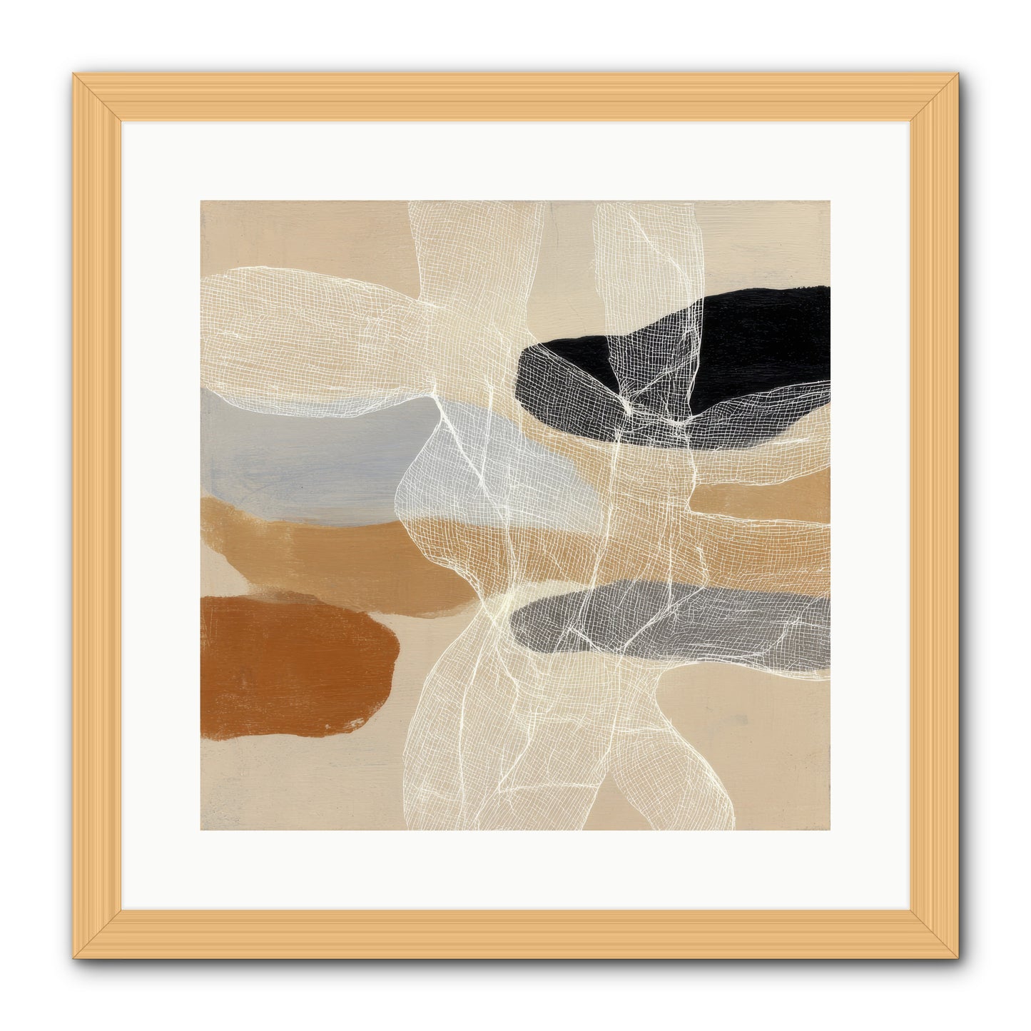 Liquid Silence -- Framed Print - Natural 16x16