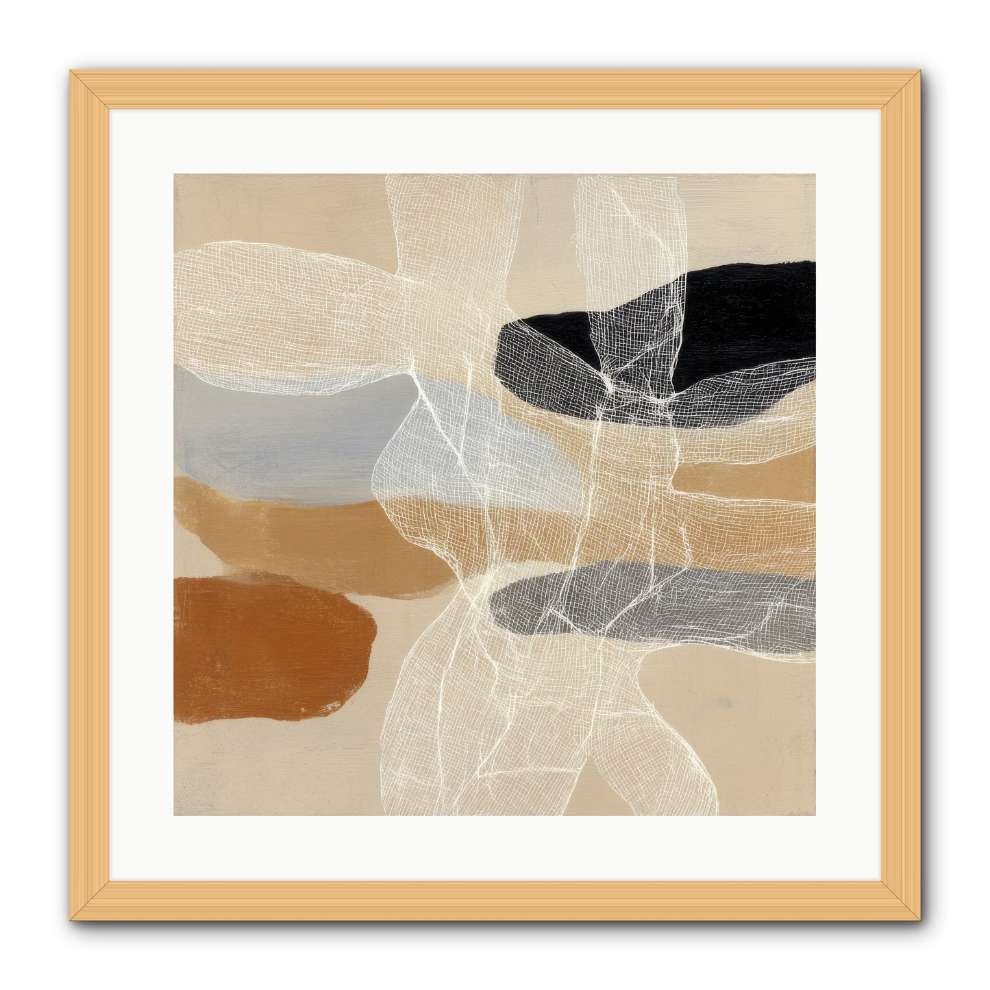Liquid Silence -- Framed Print - Natural 20x20