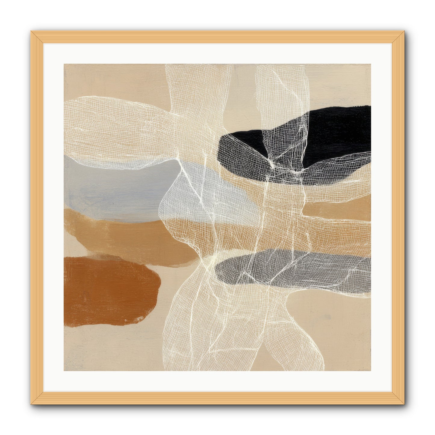 Liquid Silence -- Framed Print - Natural 30x30