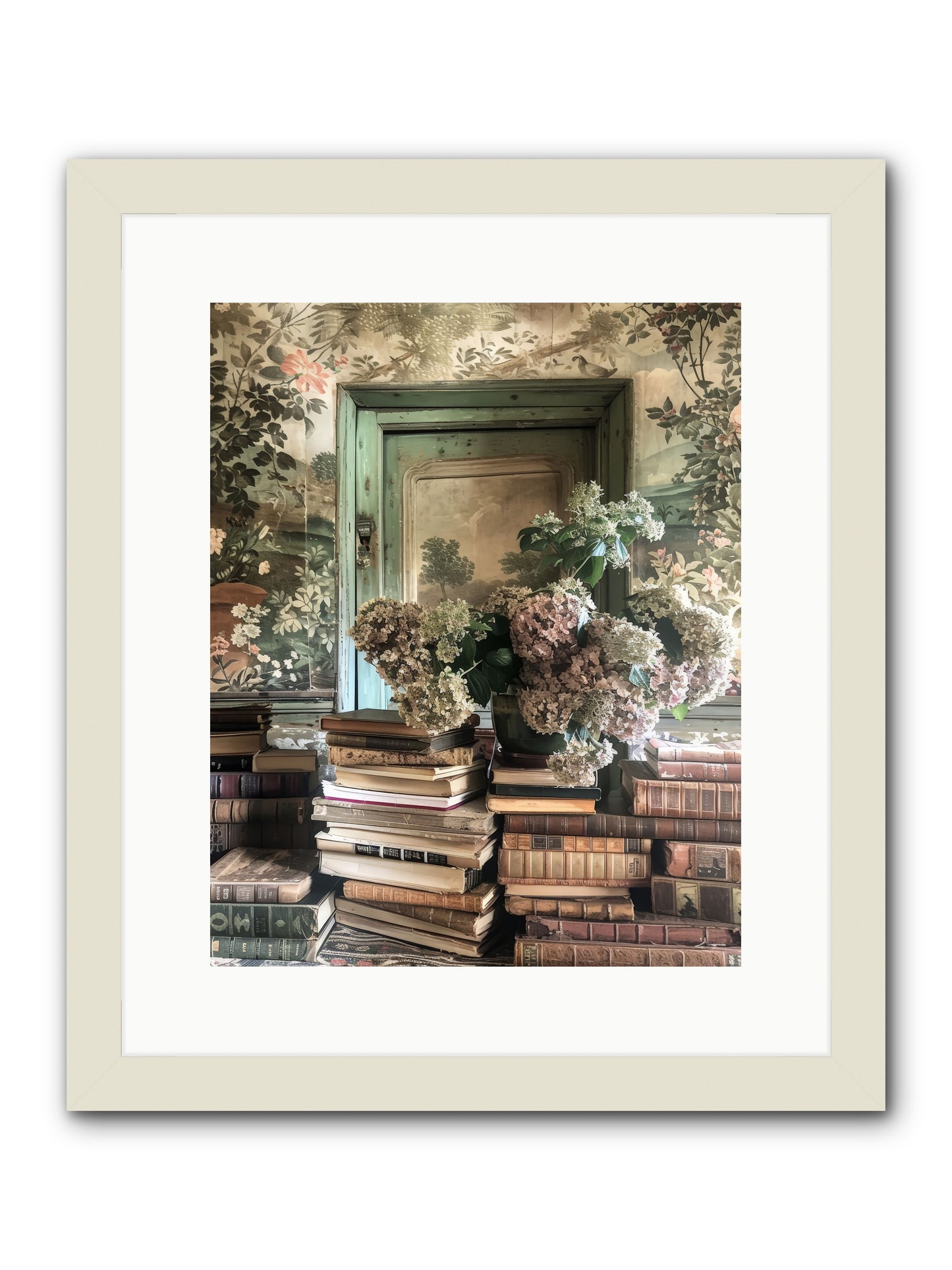 Literary Garden -- Framed Print - White 12x15