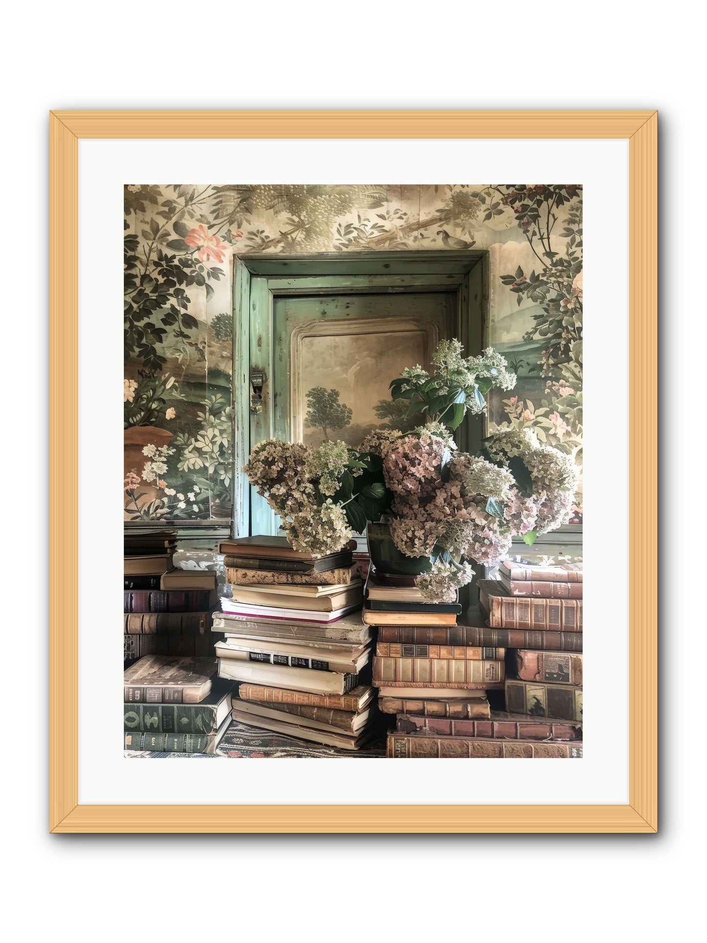 Literary Garden -- Framed Print - Natural 20x25