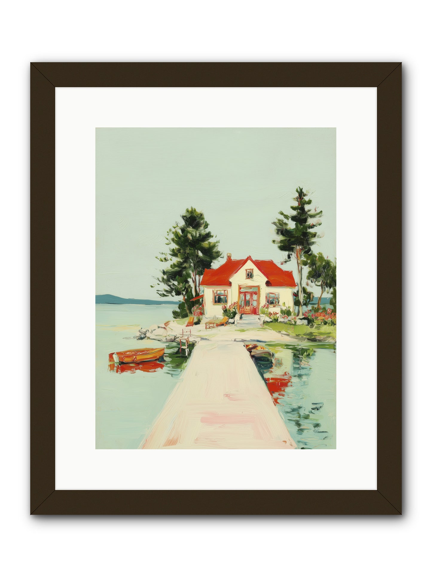 Little Lake House -- Framed Print - Black 12x16