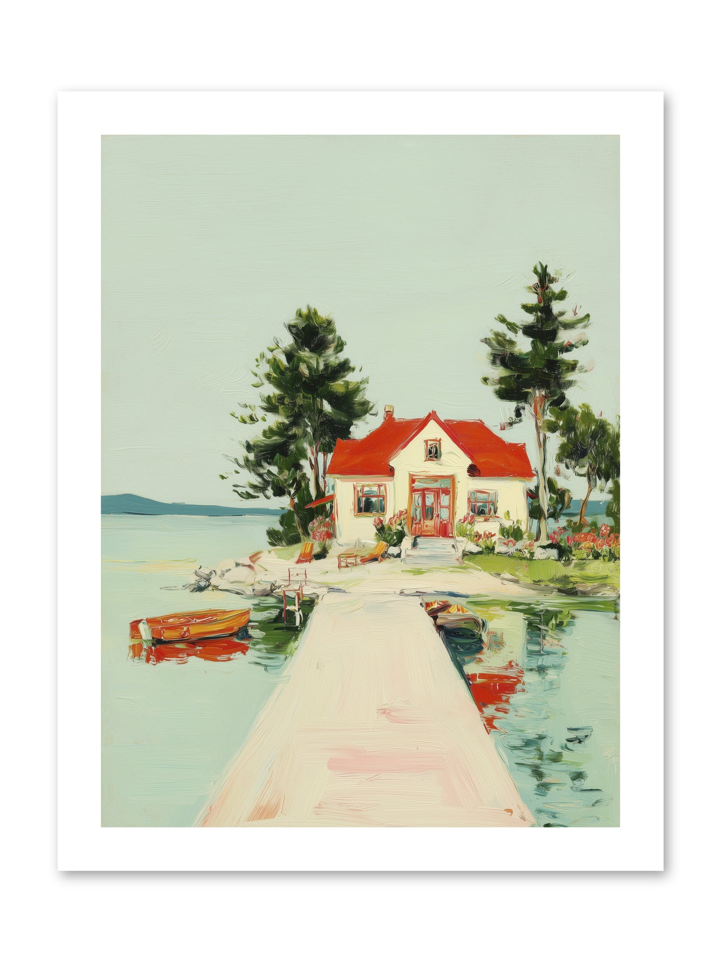 Little Lake House -- Loose Canvas Print 12x16