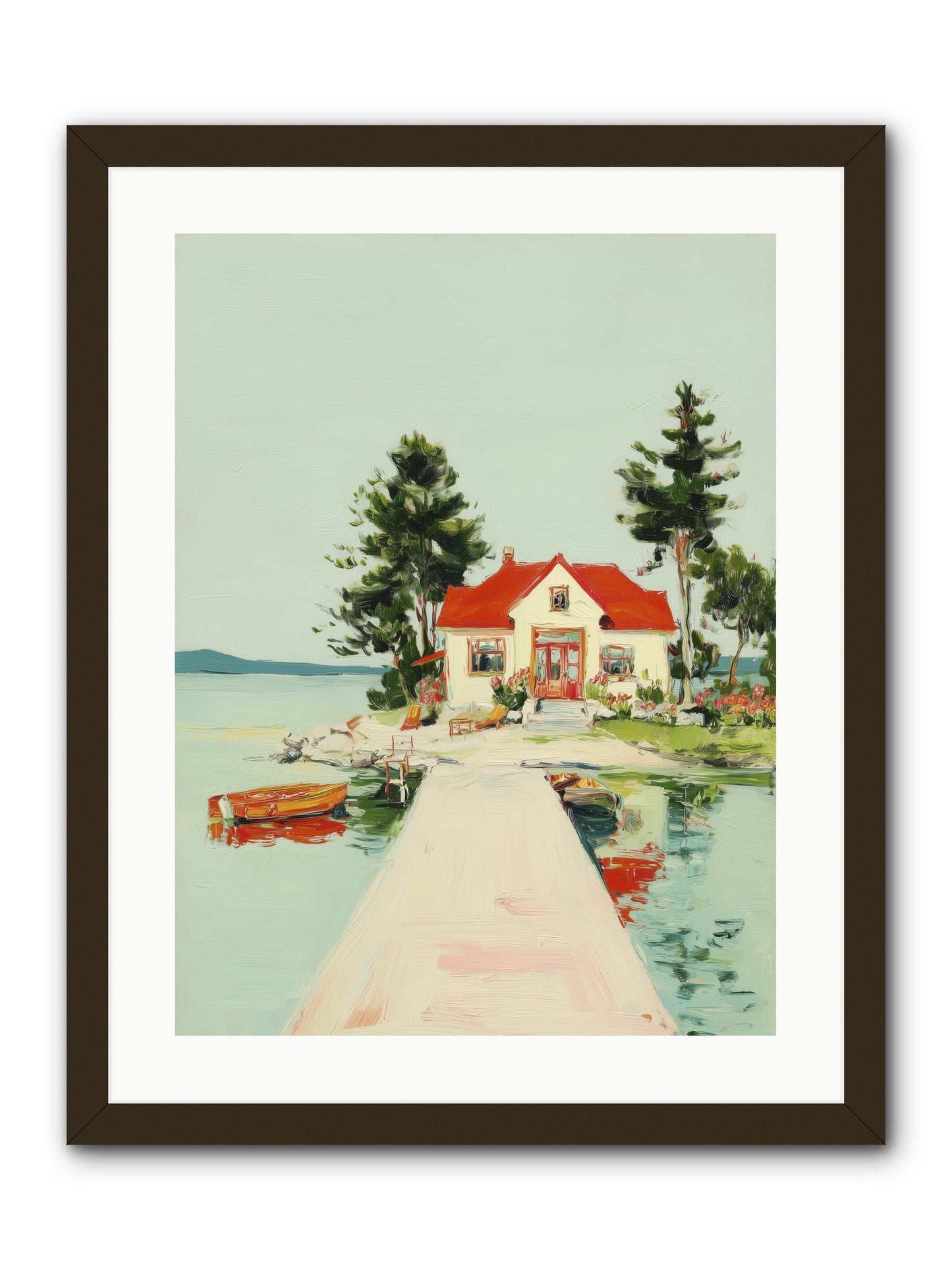 Little Lake House -- Framed Print - Black 18x24