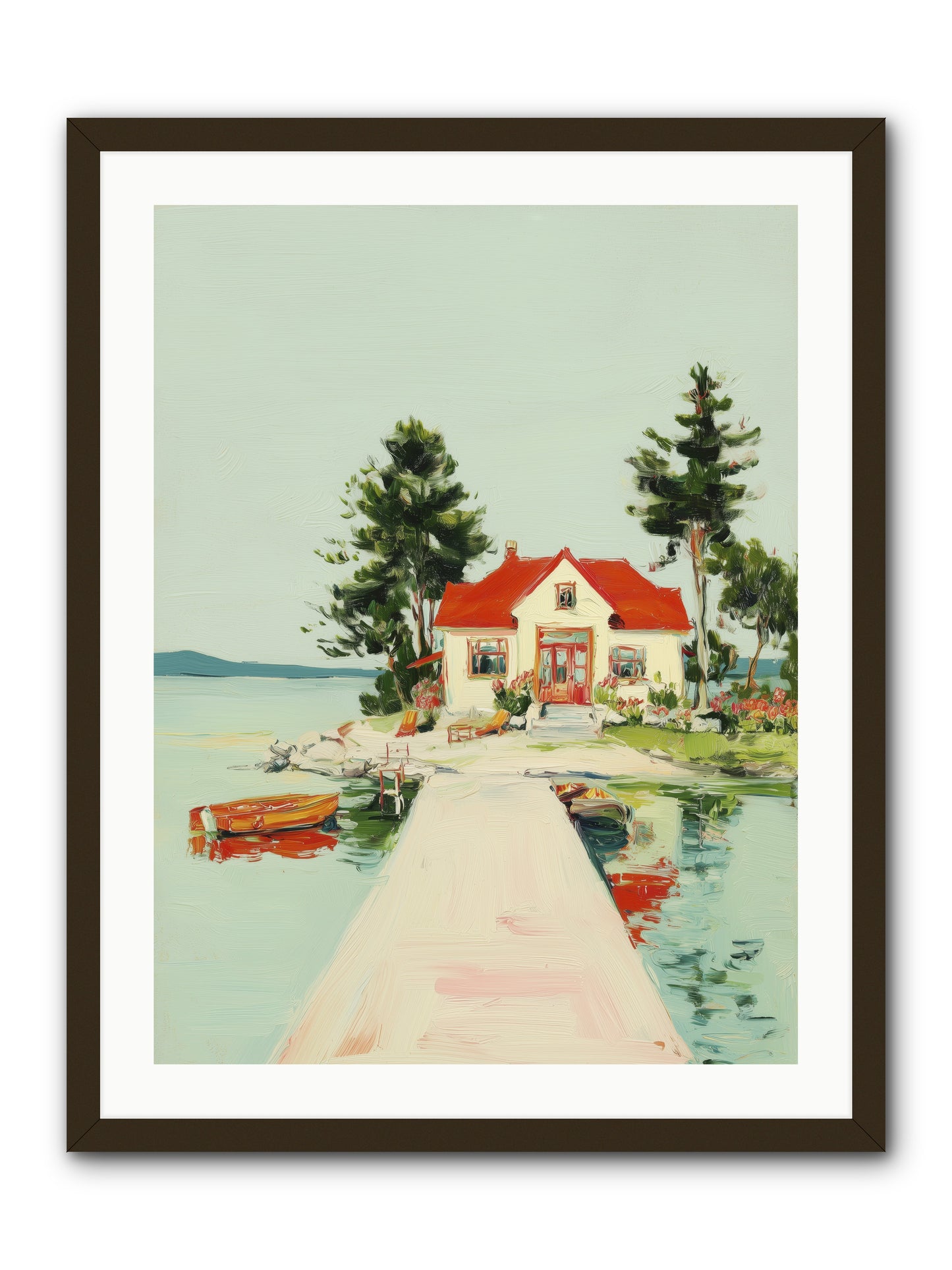 Little Lake House -- Framed Print - Black 24x32