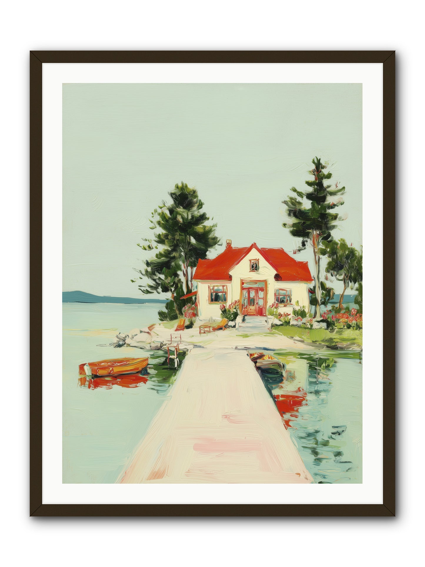 Little Lake House -- Framed Print - Black 30x40