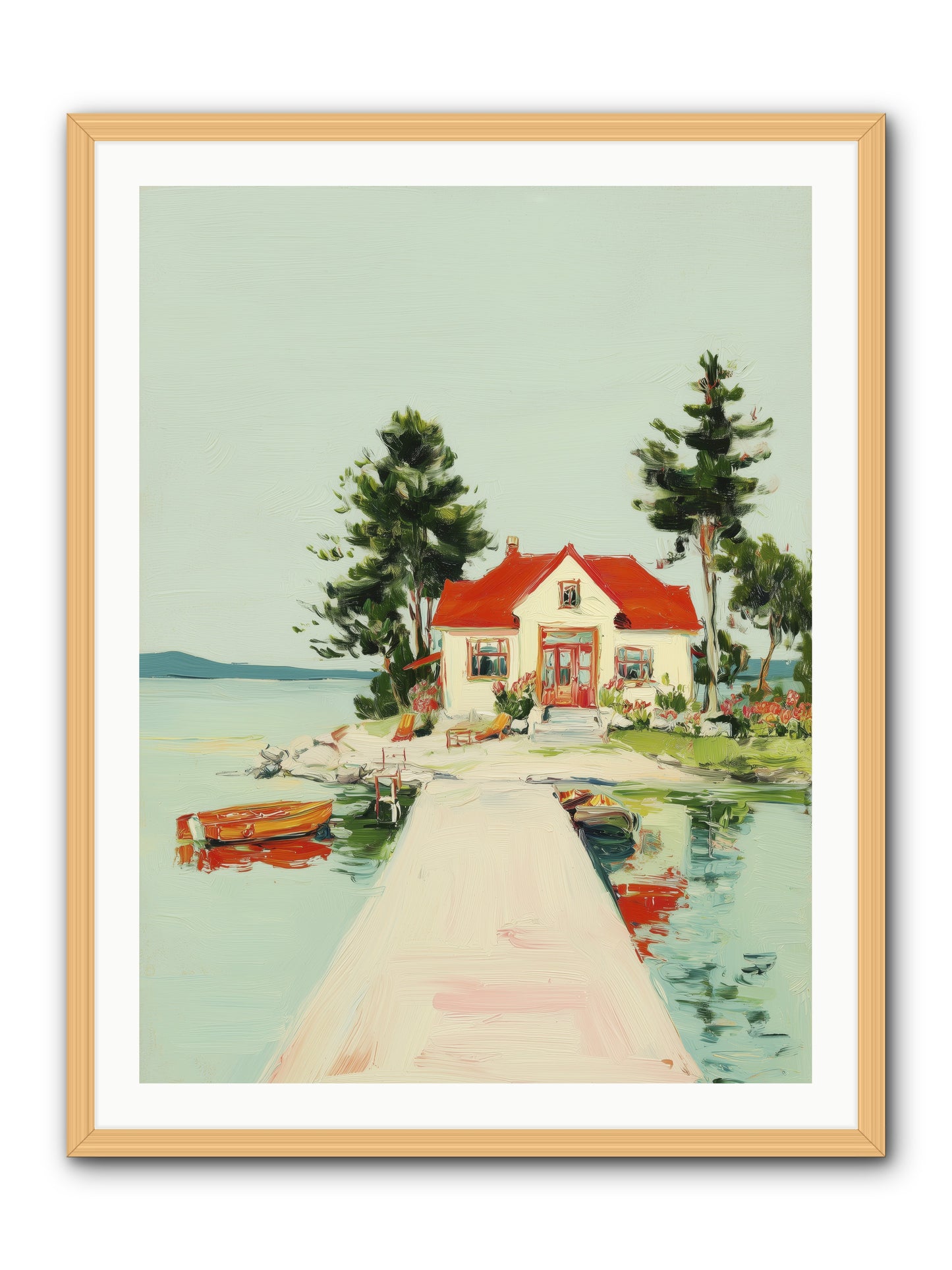 Little Lake House -- Framed Print - Natural 30x40