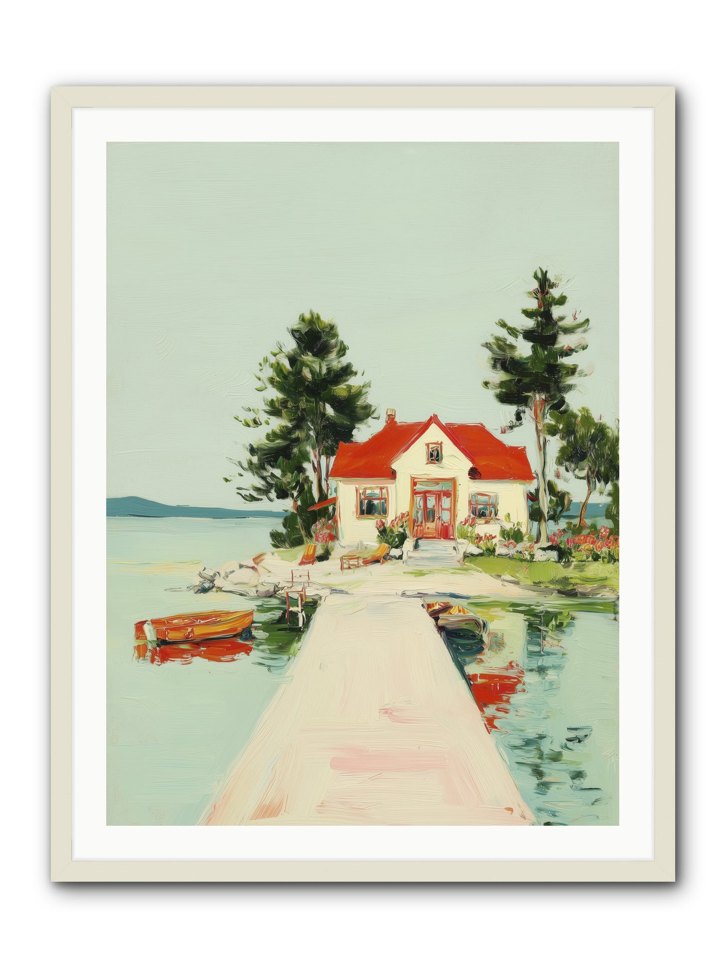Little Lake House -- Framed Print - White 30x40