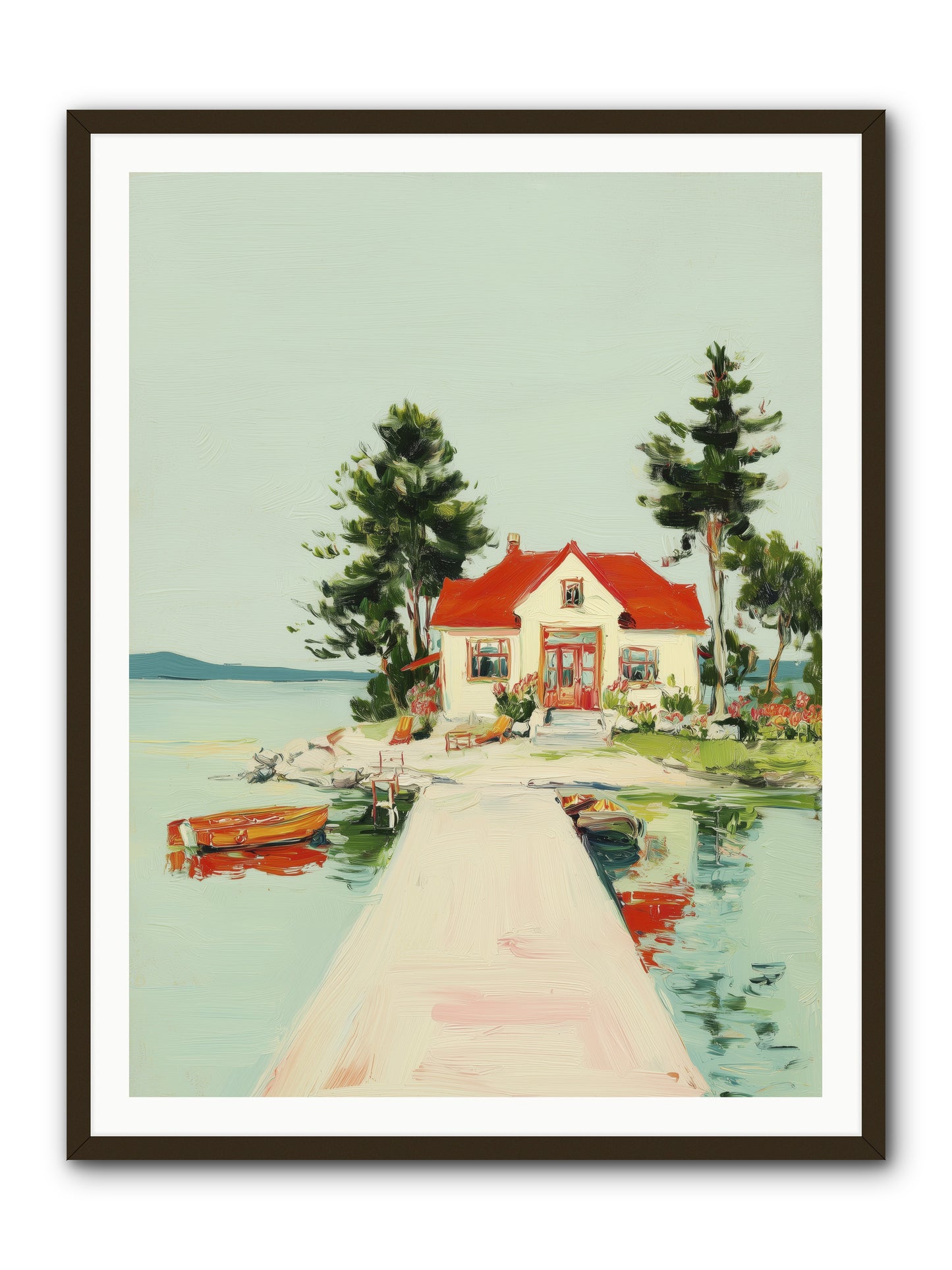 Little Lake House -- Framed Print - Black 36x48