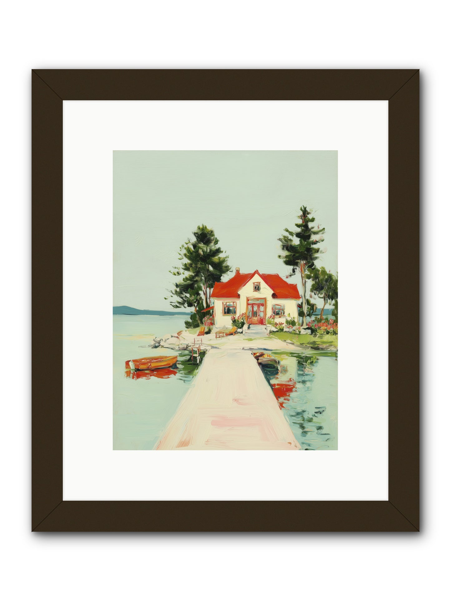 Little Lake House -- Framed Print - Black 9x12