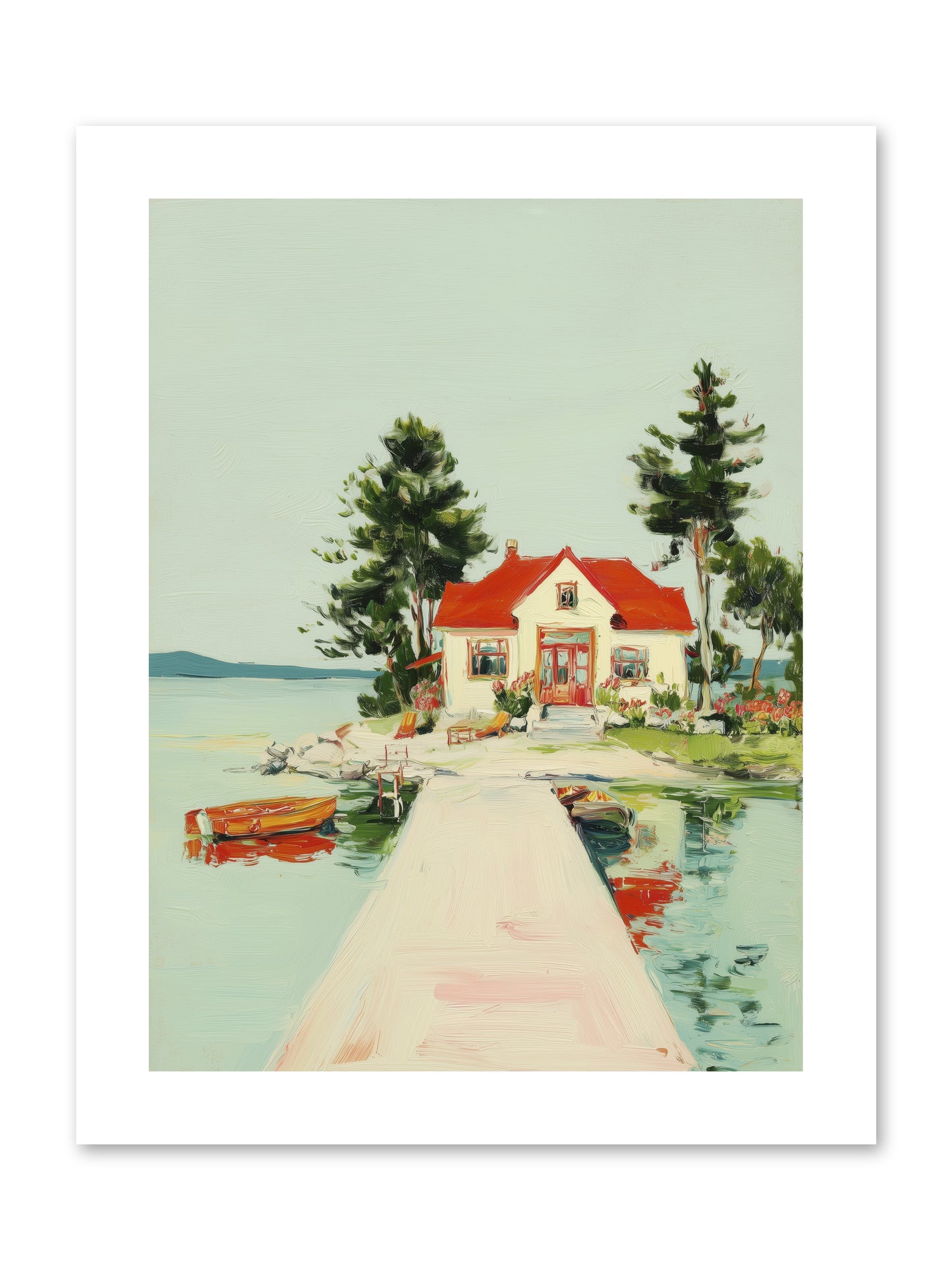 Little Lake House -- Loose Canvas Print 9x12