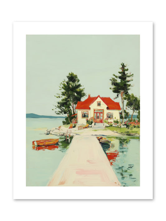 Little Lake House -- Paper Print 9x12